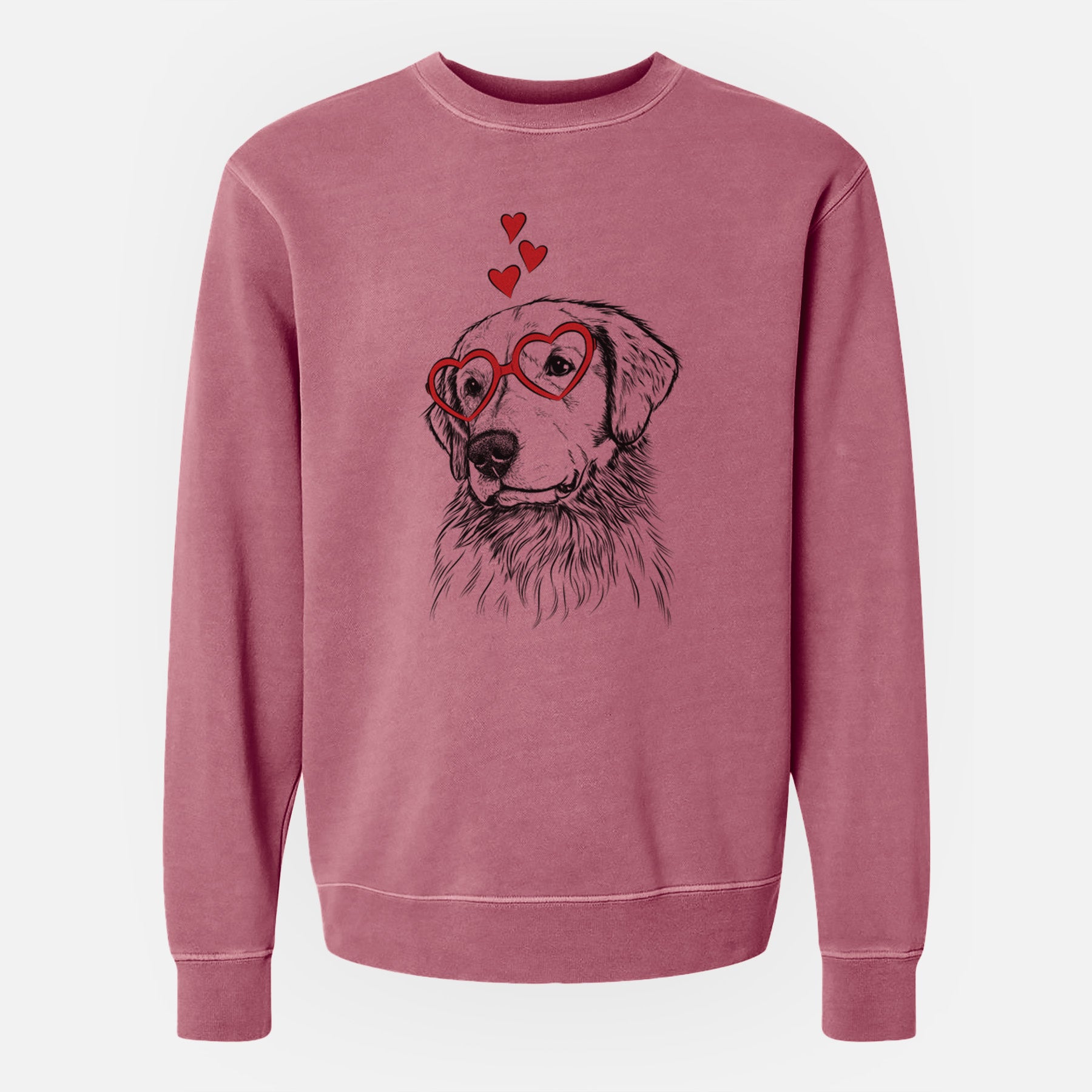 Valentine Quinn the Golden Retriever - Unisex Pigment Dyed Crew Sweatshirt