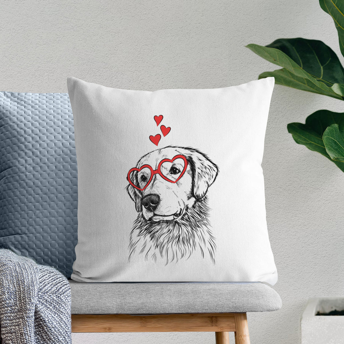 Quinn the Golden Retriever - Throw Pillow Cover