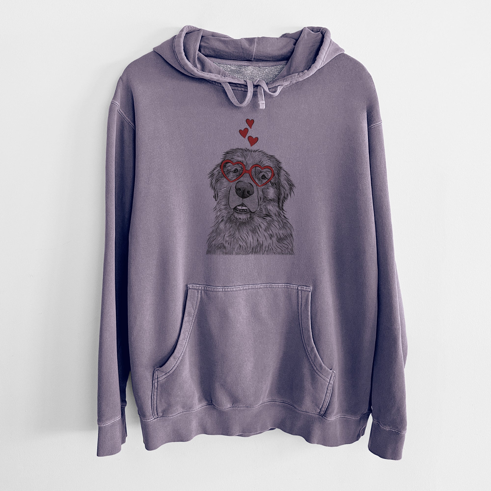 Valentine Ralph the Leonberger - Unisex Pigment Dyed Hoodie