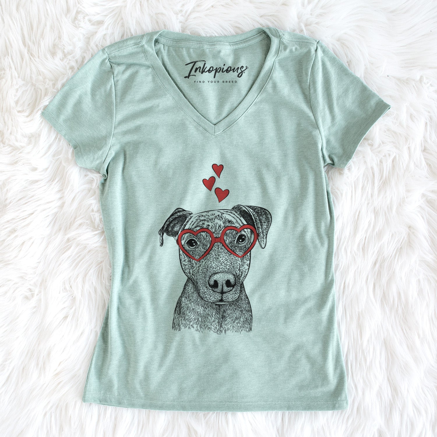 Valentine Reeses the Pitbull - Women's Perfect V-neck Shirt