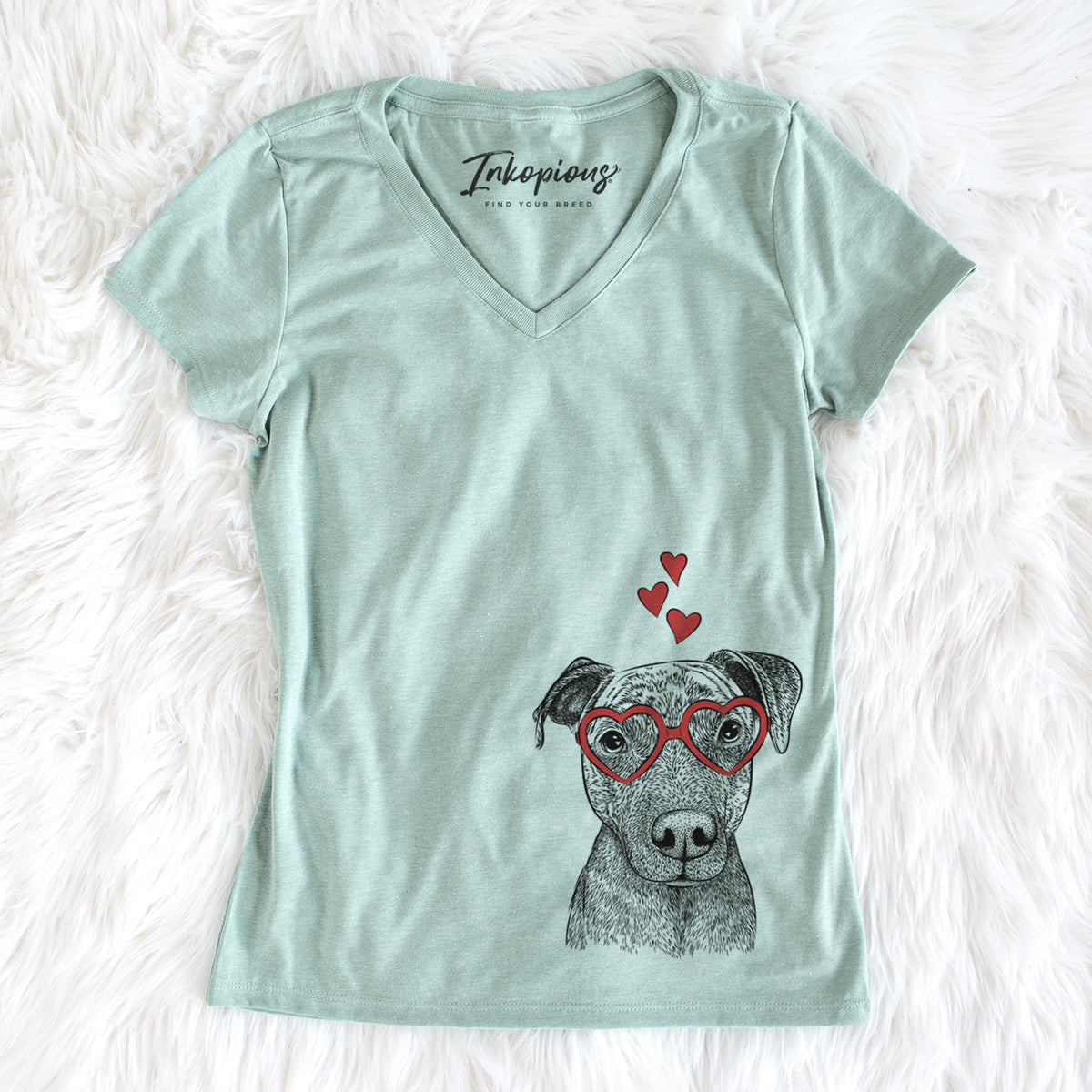 Valentine Reeses the Pitbull - Women&#39;s Perfect V-neck Shirt