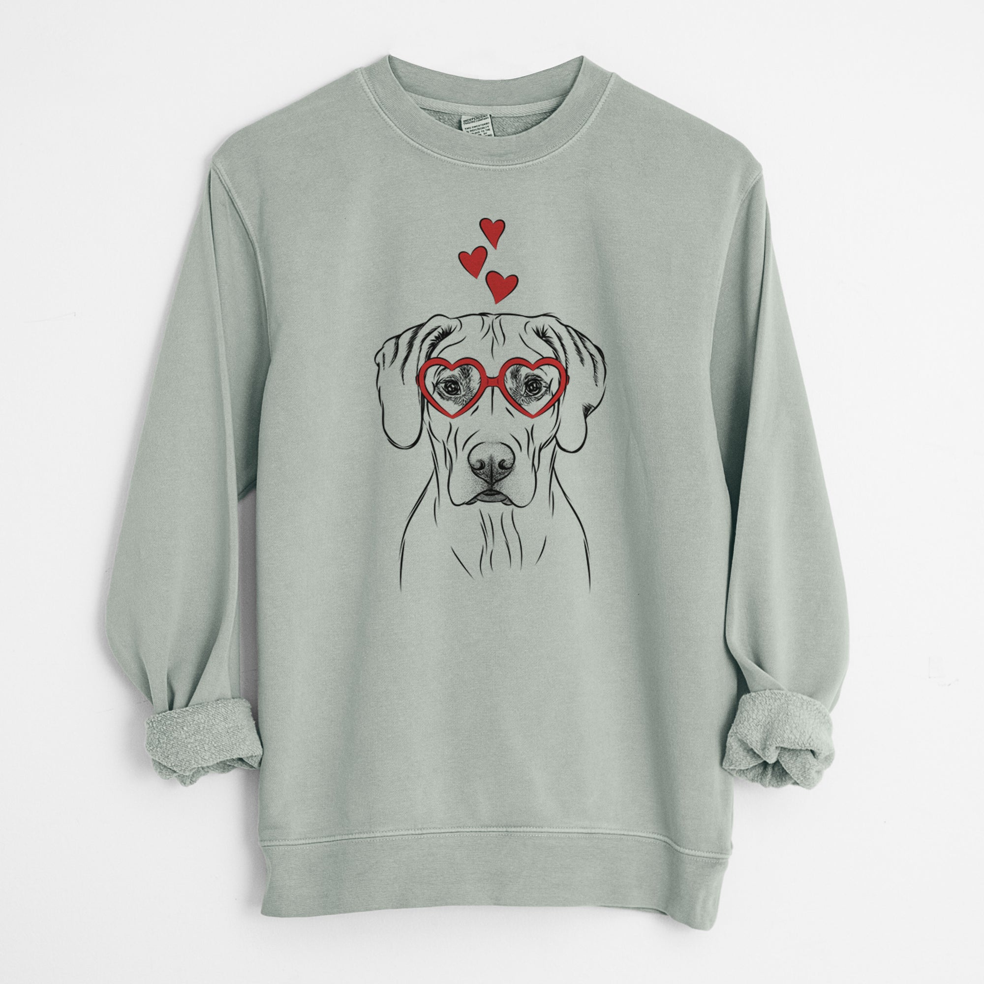 Valentine Reid the Rhodesian Ridgeback - Unisex Pigment Dyed Crew Sweatshirt