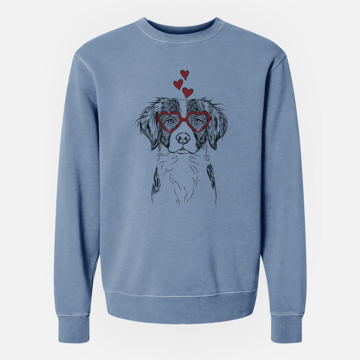 Valentine Remi the Brittany - Unisex Pigment Dyed Crew Sweatshirt