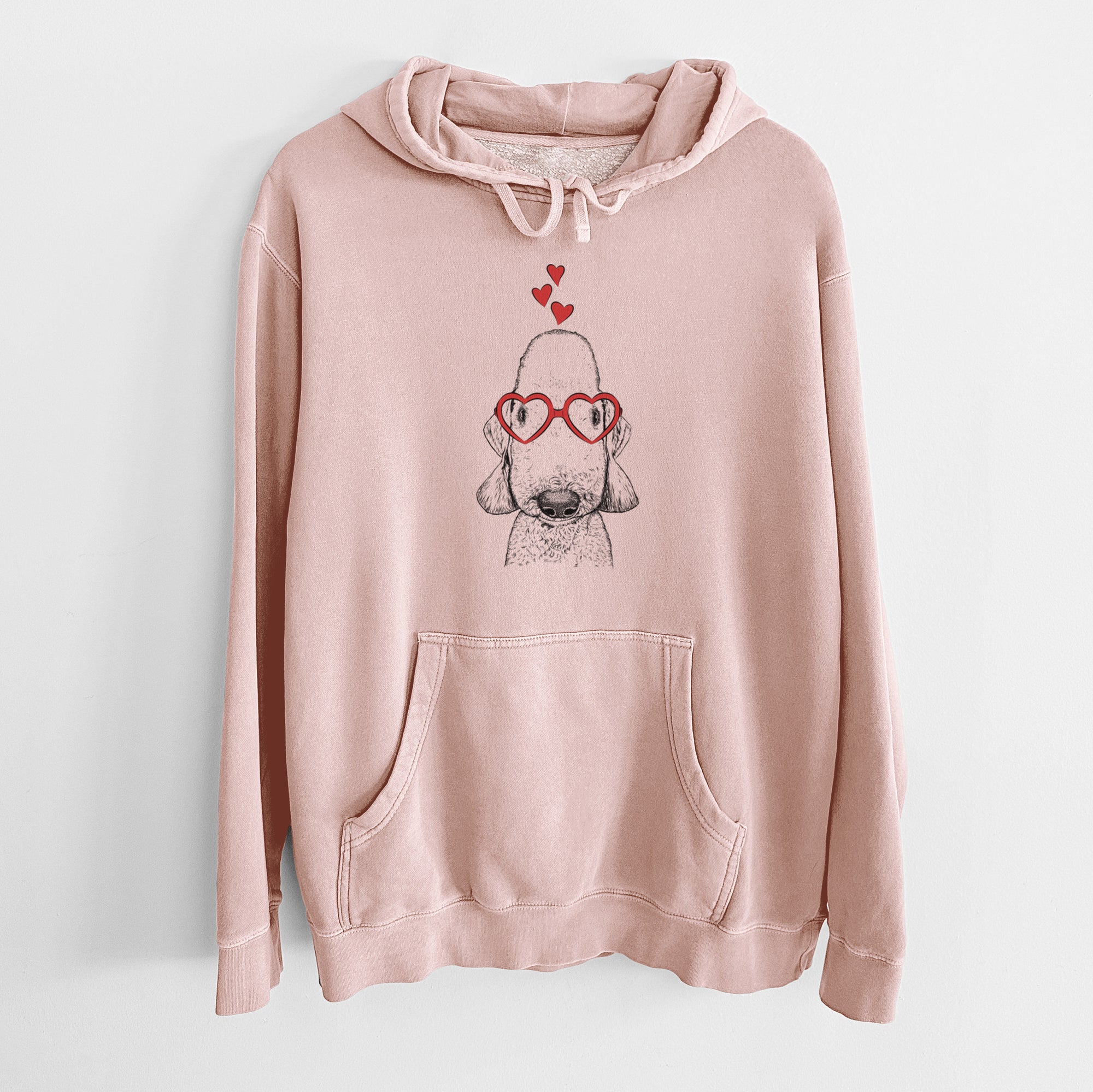 Valentine Remington the Bedlington Terrier - Unisex Pigment Dyed Hoodie