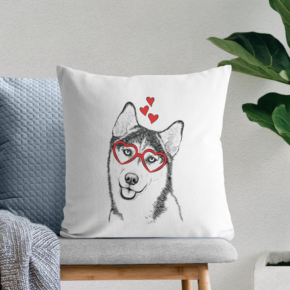 Remmie the Siberian Husky - Throw Pillow Cover