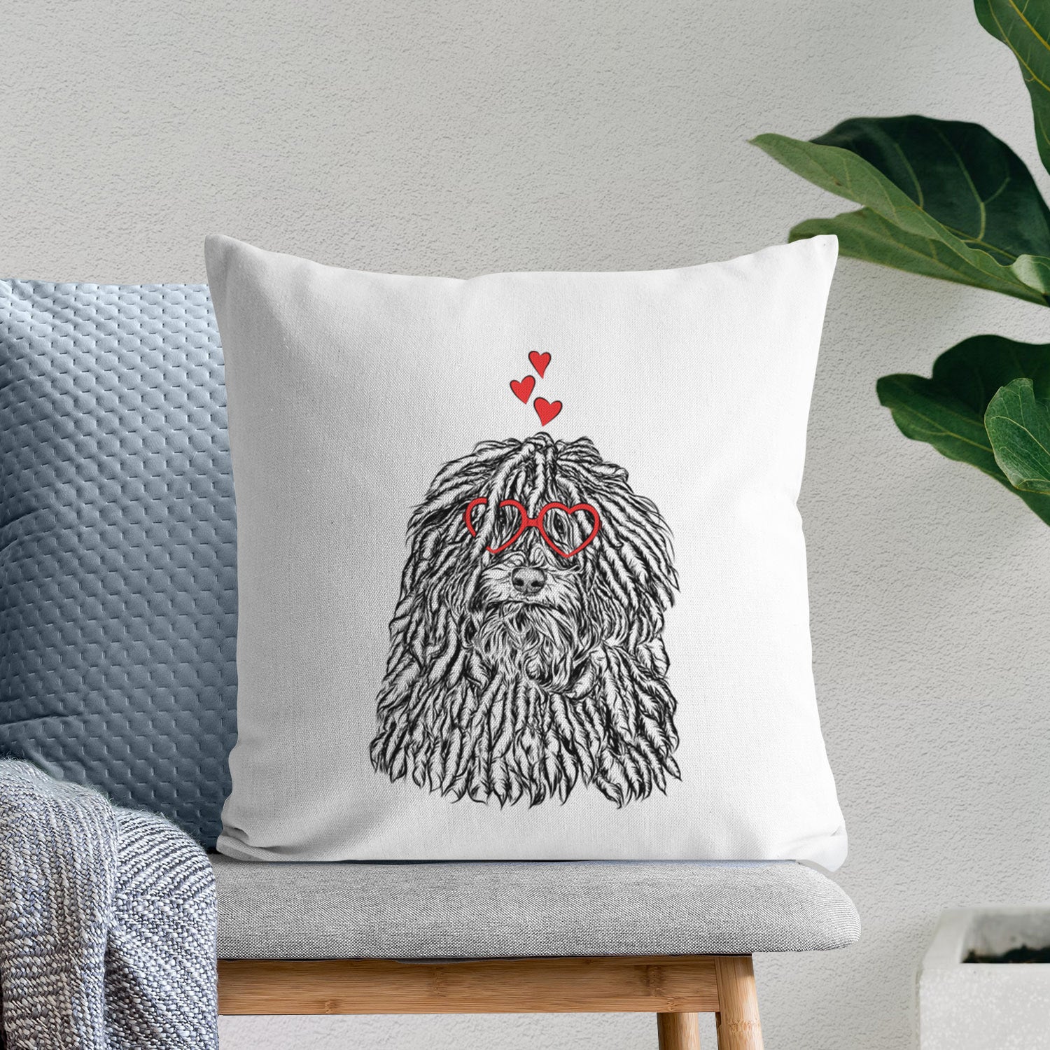 Rezi the Puli - Throw Pillow Cover