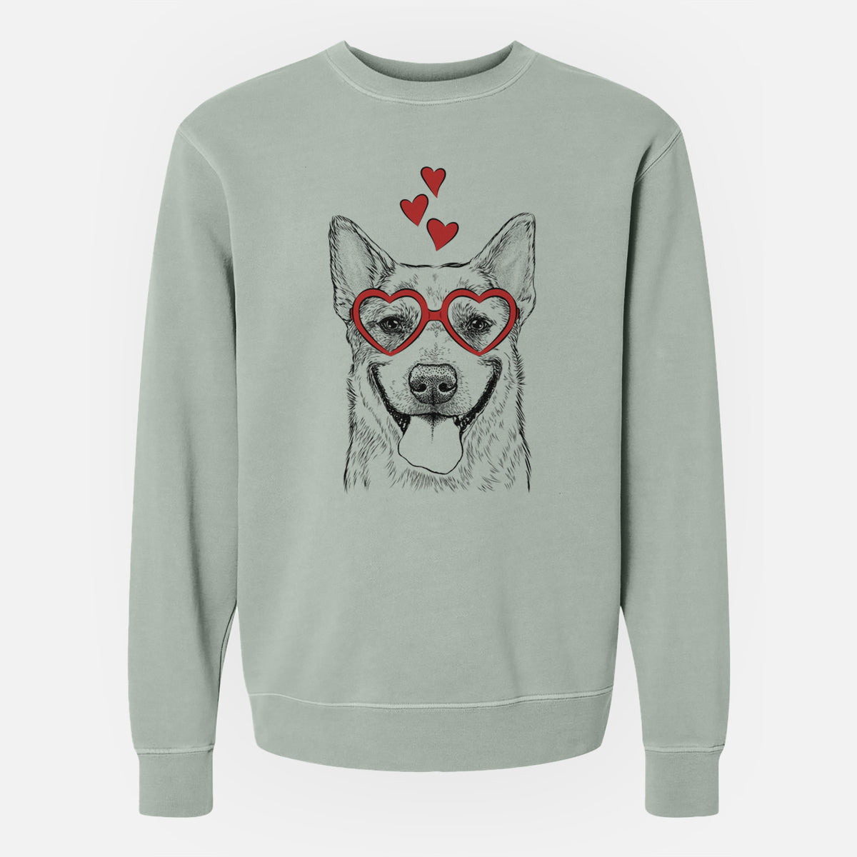 Valentine Rio the Australian Cattle Dog - Unisex Pigment Dyed Crew Sweatshirt