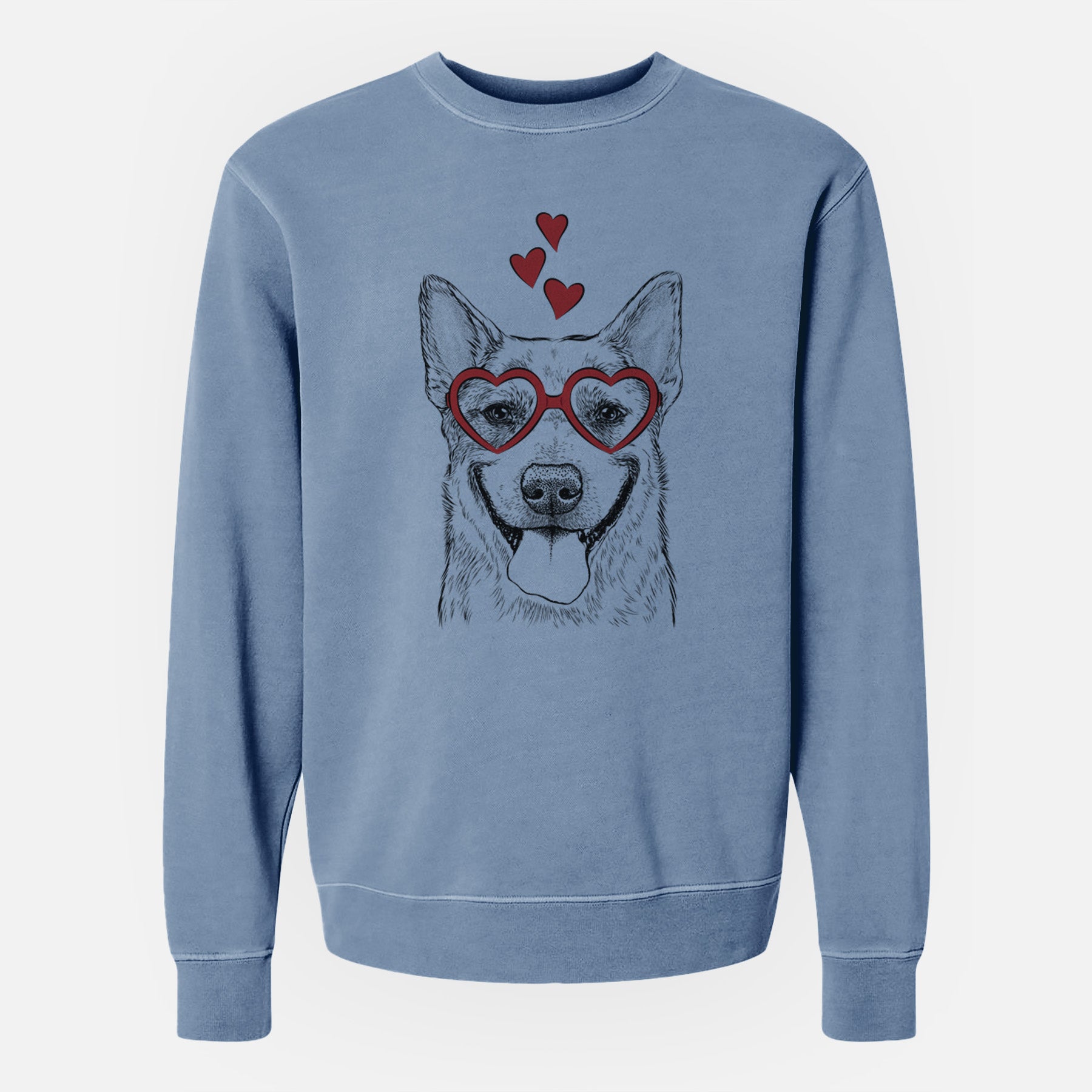 Valentine Rio the Australian Cattle Dog - Unisex Pigment Dyed Crew Sweatshirt