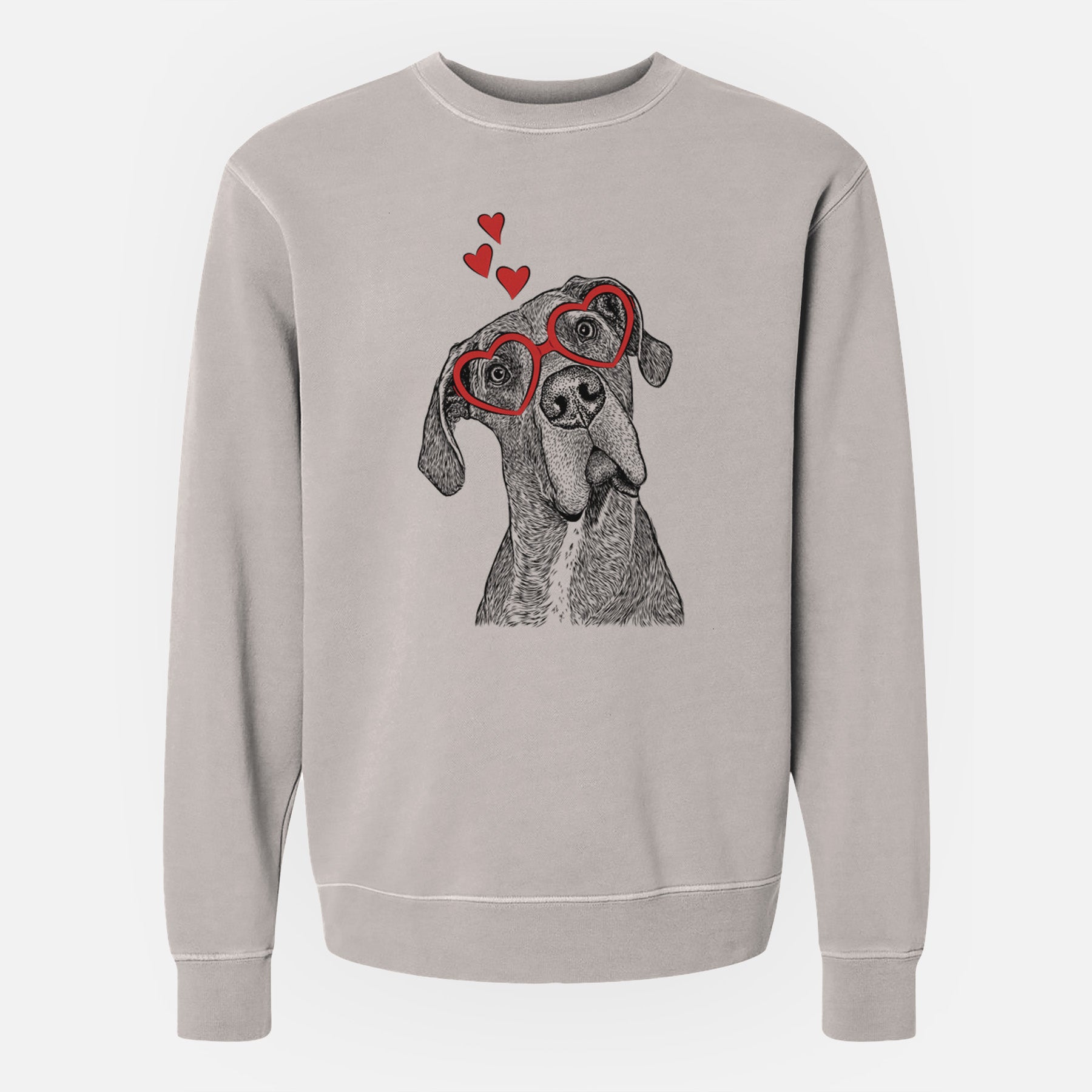 Valentine River the Great Dane - Unisex Pigment Dyed Crew Sweatshirt