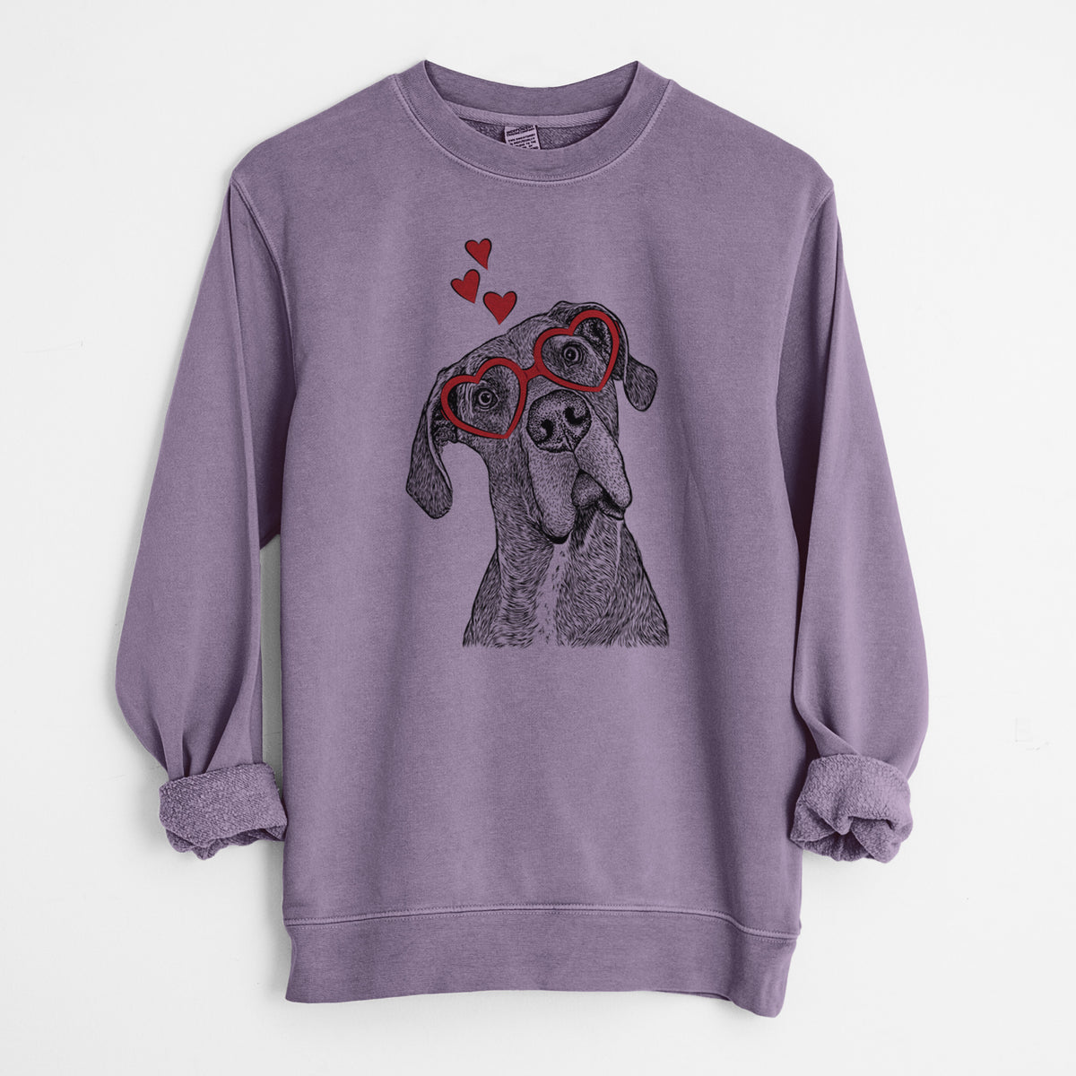 Valentine River the Great Dane - Unisex Pigment Dyed Crew Sweatshirt