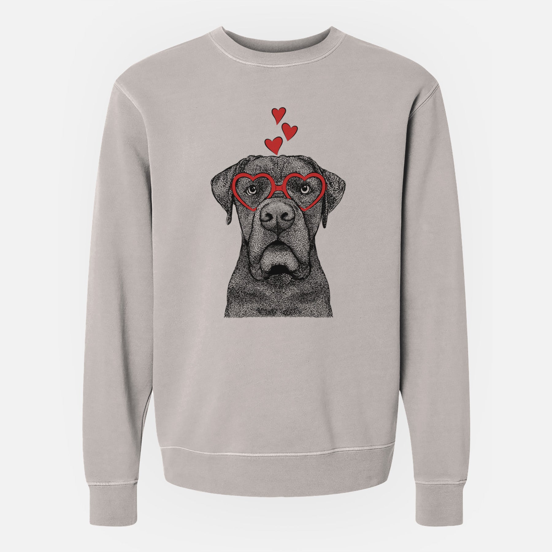 Valentine Rocco the Cane Corso - Unisex Pigment Dyed Crew Sweatshirt