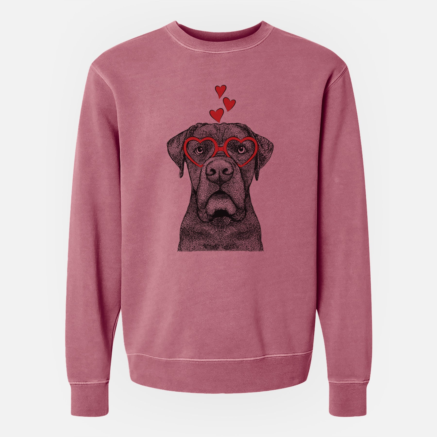 Valentine Rocco the Cane Corso - Unisex Pigment Dyed Crew Sweatshirt