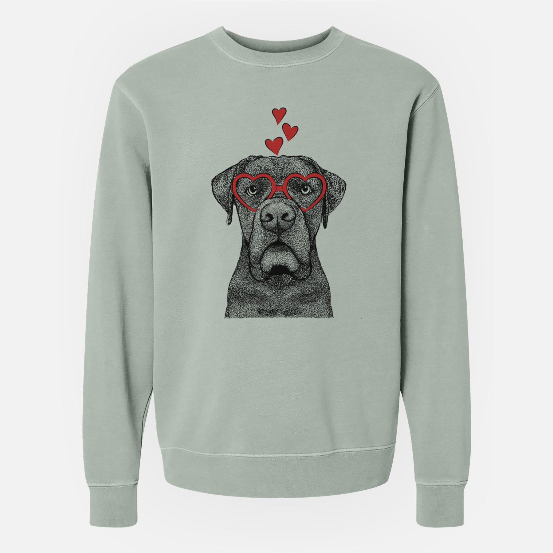 Valentine Rocco the Cane Corso - Unisex Pigment Dyed Crew Sweatshirt