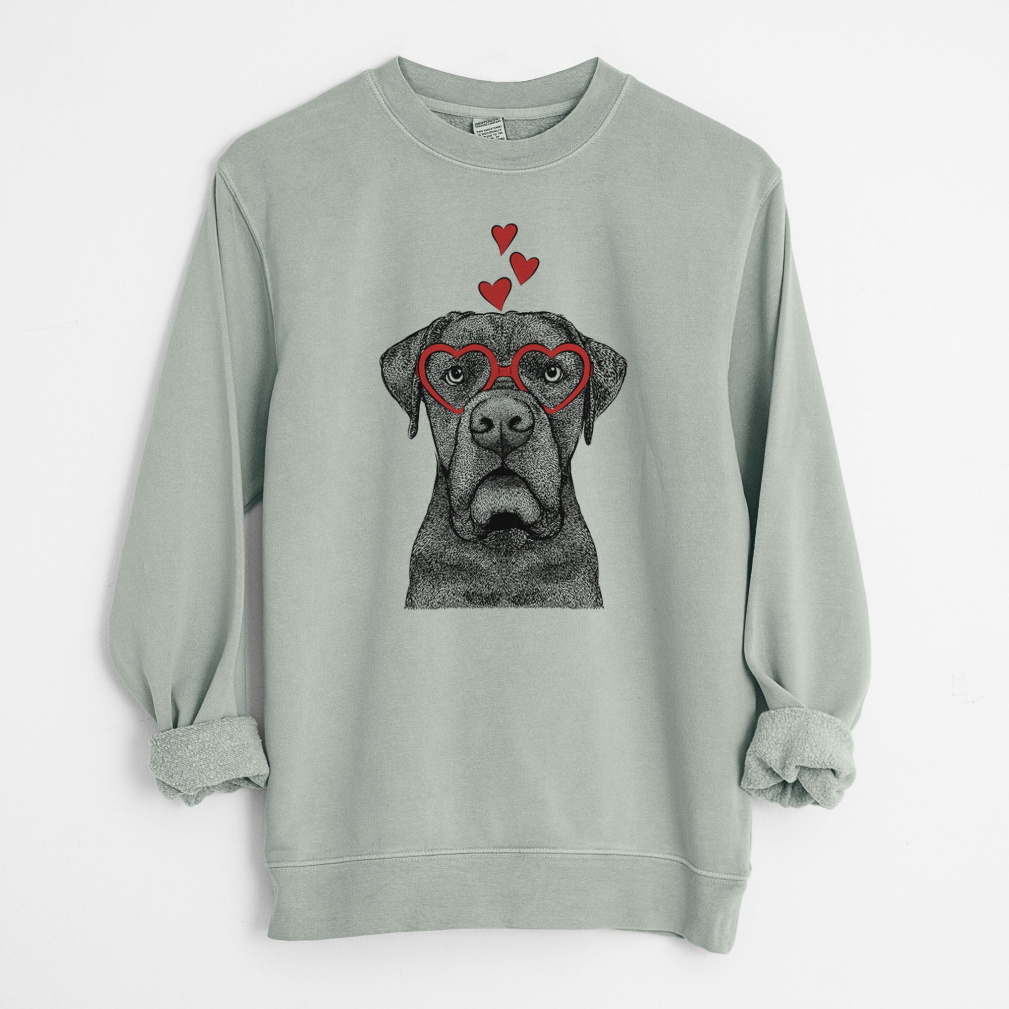 Valentine Rocco the Cane Corso - Unisex Pigment Dyed Crew Sweatshirt