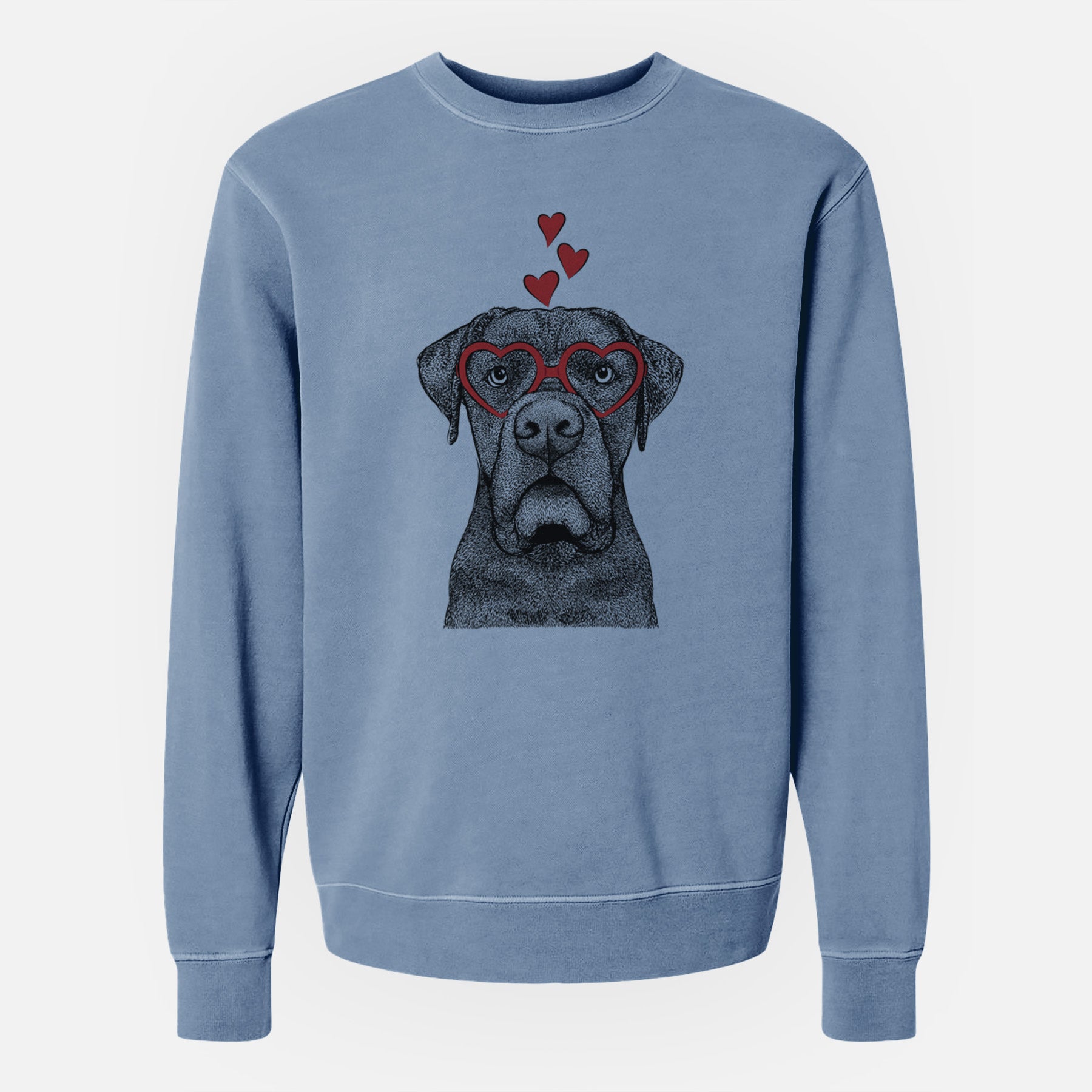 Valentine Rocco the Cane Corso - Unisex Pigment Dyed Crew Sweatshirt