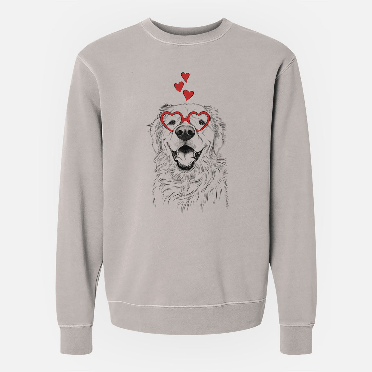 Valentine Roger the Golden Retriever - Unisex Pigment Dyed Crew Sweatshirt