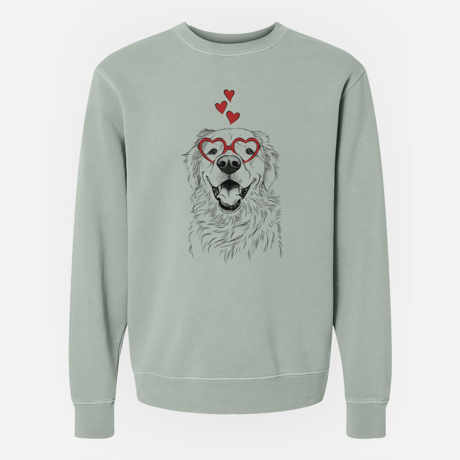 Valentine Roger the Golden Retriever - Unisex Pigment Dyed Crew Sweatshirt