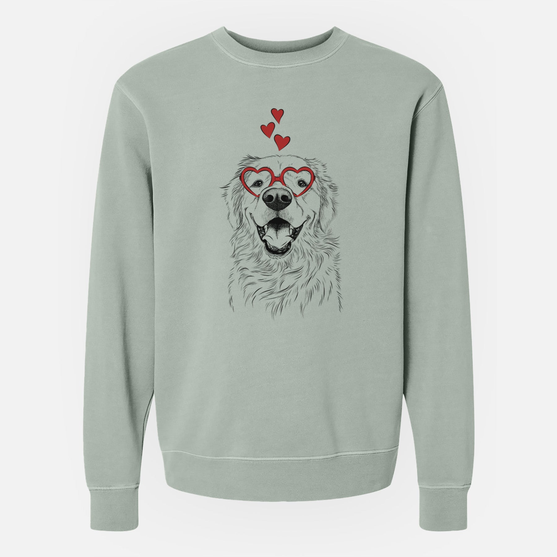 Valentine Roger the Golden Retriever - Unisex Pigment Dyed Crew Sweatshirt