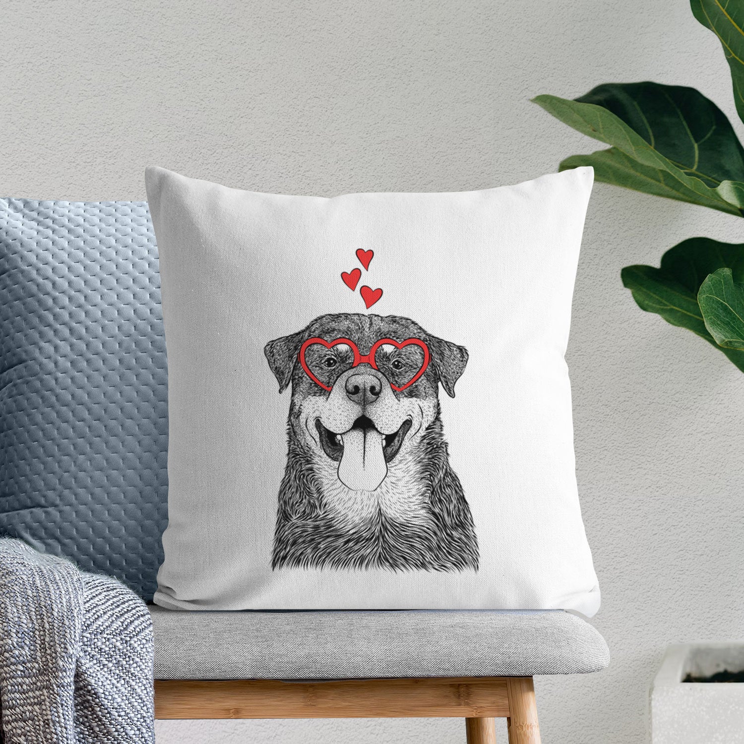 Romeo the Rottweiler - Throw Pillow Cover