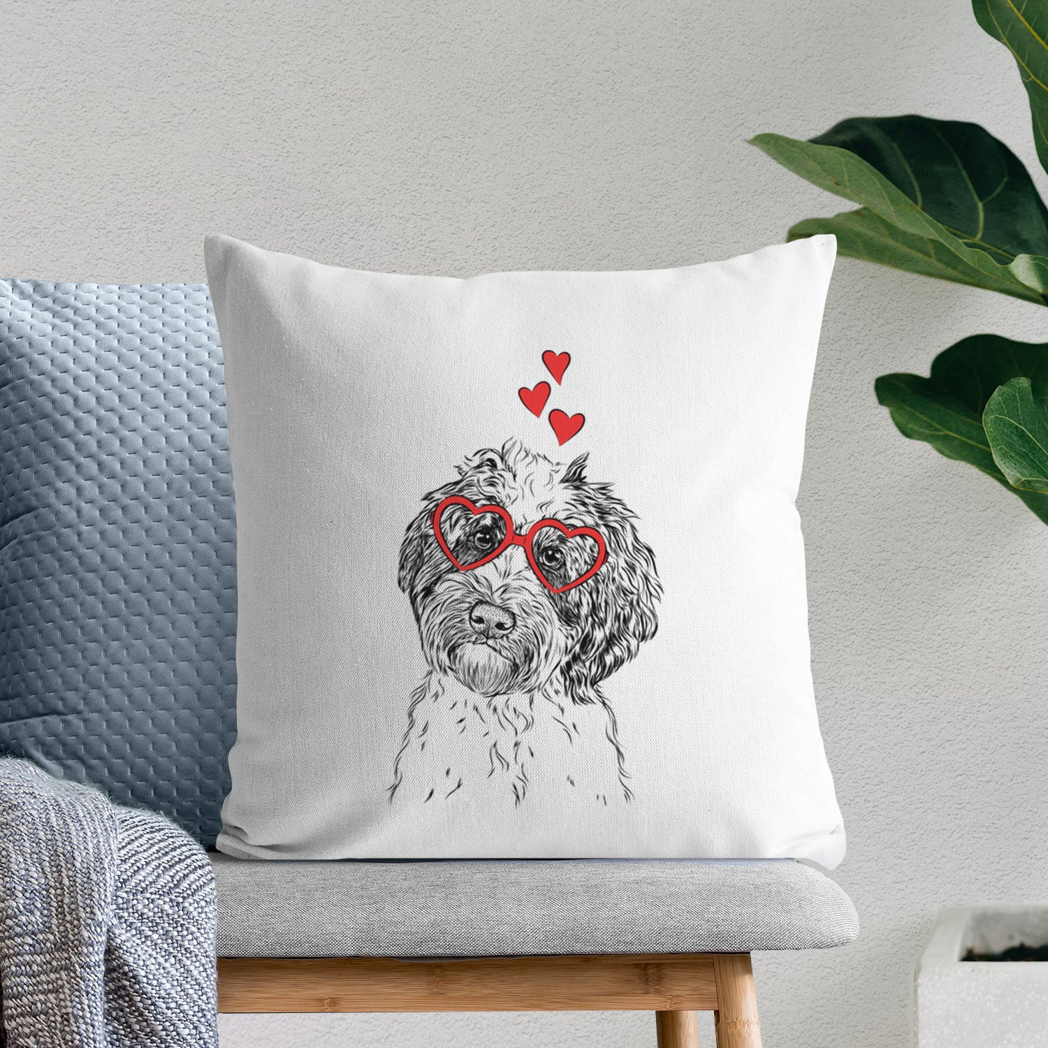 Rooney the Aussiedoodle - Throw Pillow Cover