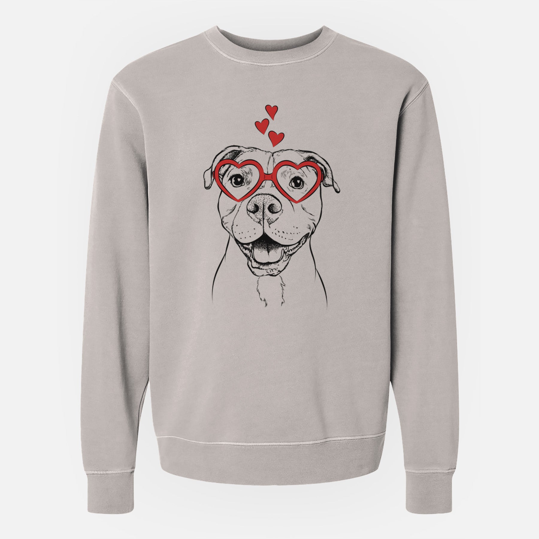 Valentine Roscoe the Pitbull - Unisex Pigment Dyed Crew Sweatshirt