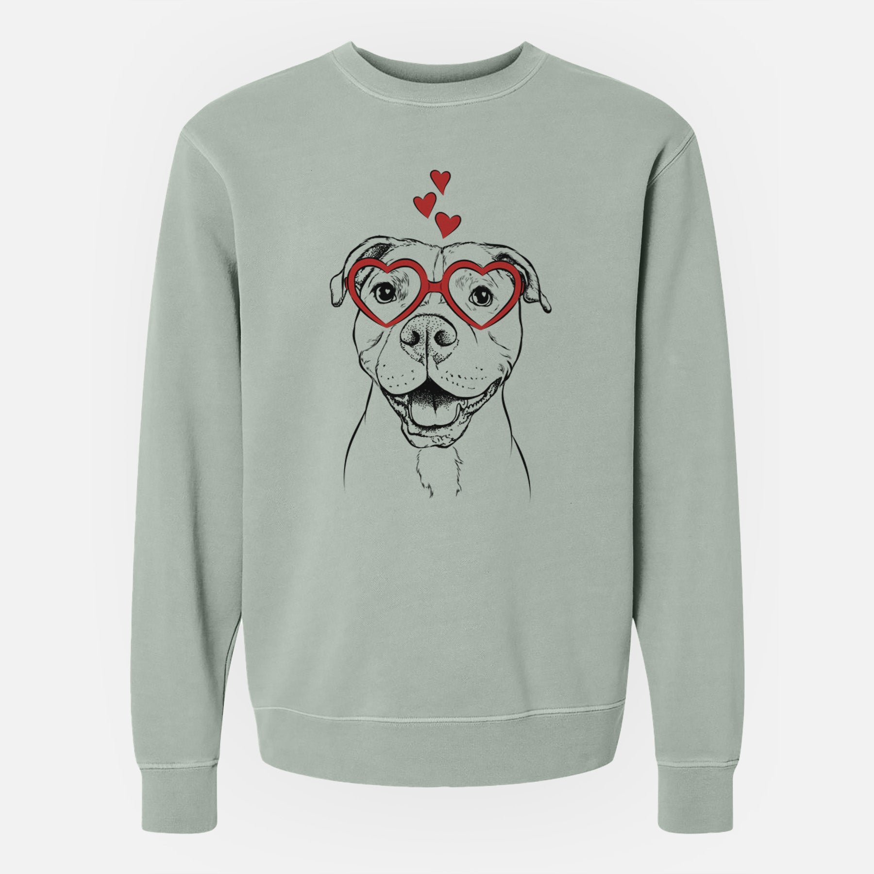 Valentine Roscoe the Pitbull - Unisex Pigment Dyed Crew Sweatshirt