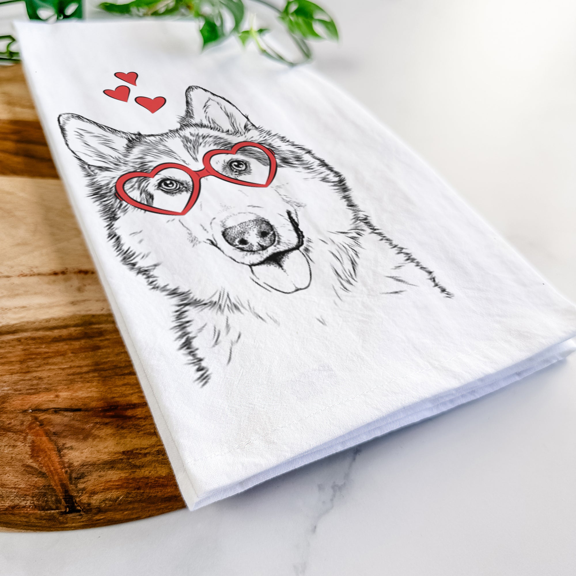 Roshi the Mixed Breed Tea Towel