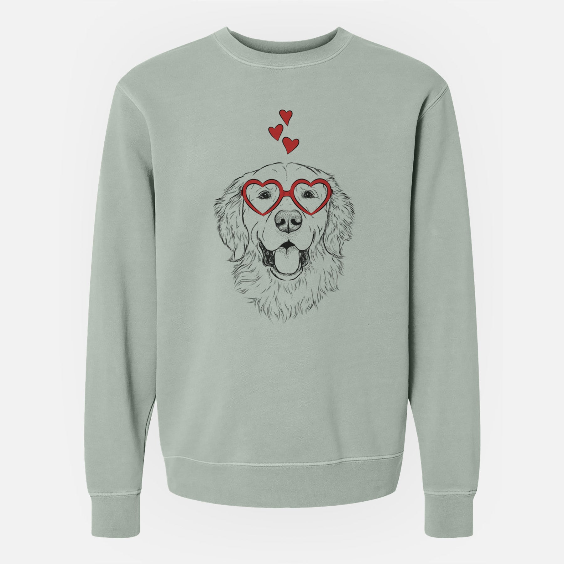 Valentine Sam the Golden Retriever - Unisex Pigment Dyed Crew Sweatshirt