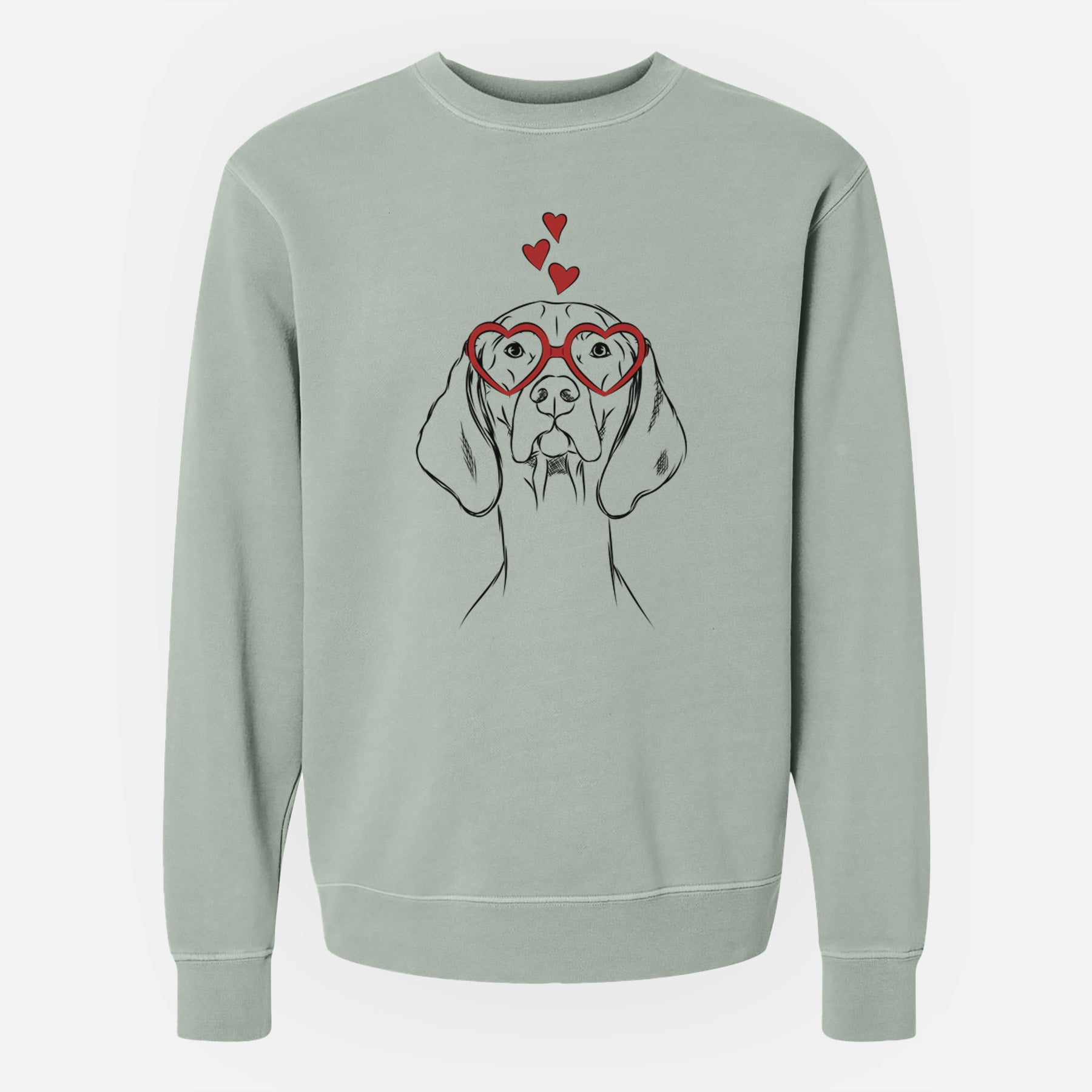 Valentine Sawyer the Vizsla - Unisex Pigment Dyed Crew Sweatshirt