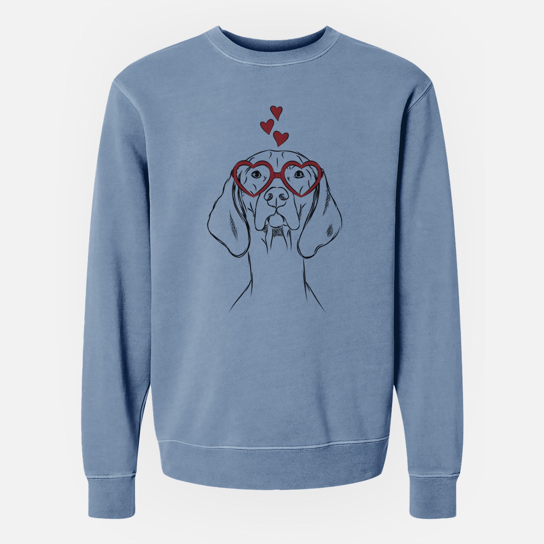 Valentine Sawyer the Vizsla - Unisex Pigment Dyed Crew Sweatshirt