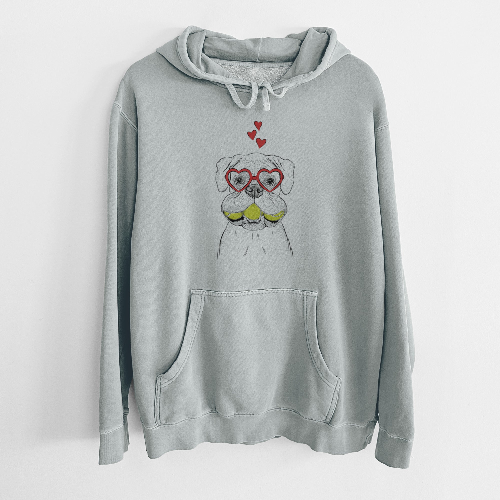 Valentine Seamus the Boxer - Unisex Pigment Dyed Hoodie