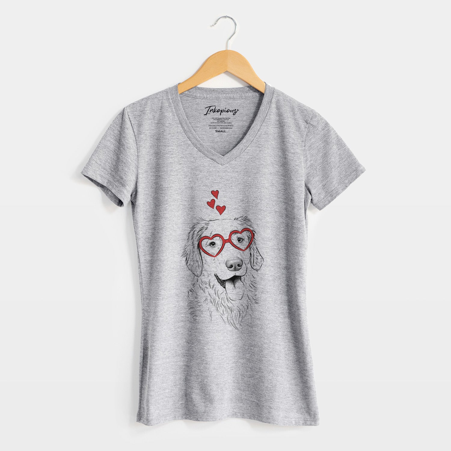Valentine Semba the Golden Retriever - Women's Perfect V-neck Shirt