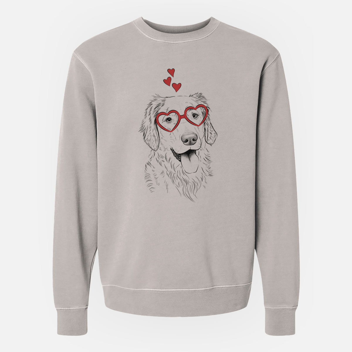 Valentine Semba the Golden Retriever - Unisex Pigment Dyed Crew Sweatshirt