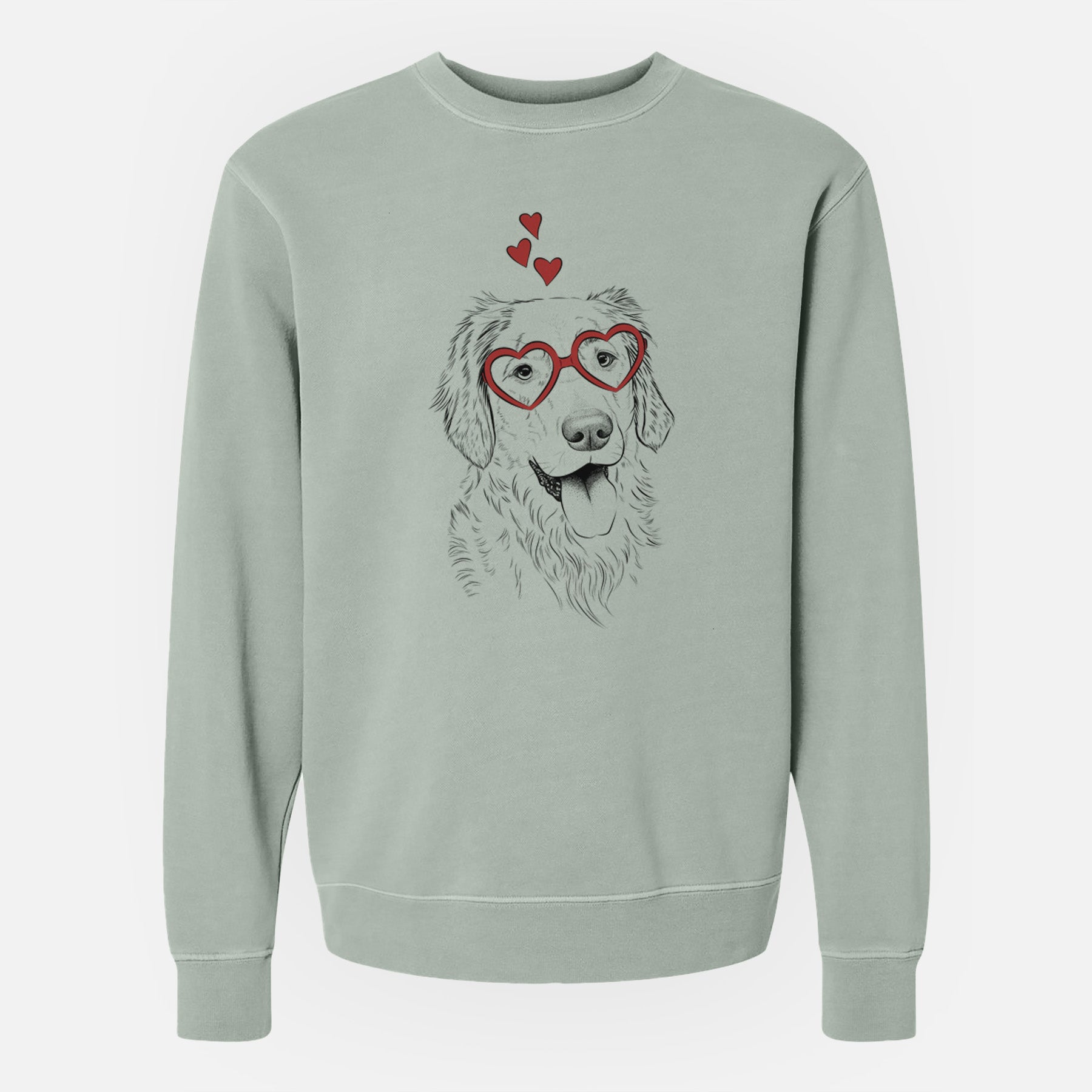 Valentine Semba the Golden Retriever - Unisex Pigment Dyed Crew Sweatshirt