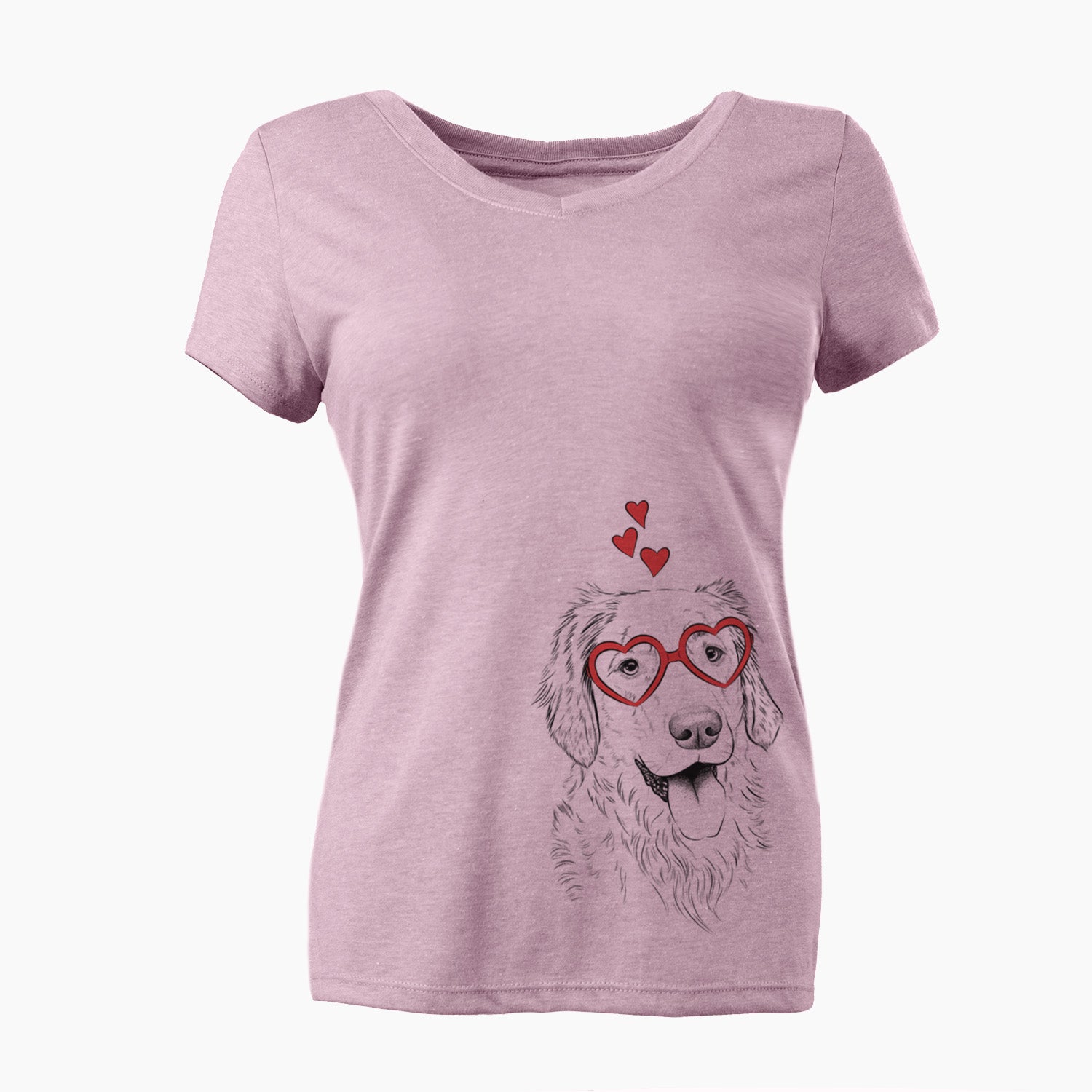 Valentine Semba the Golden Retriever - Women's Perfect V-neck Shirt