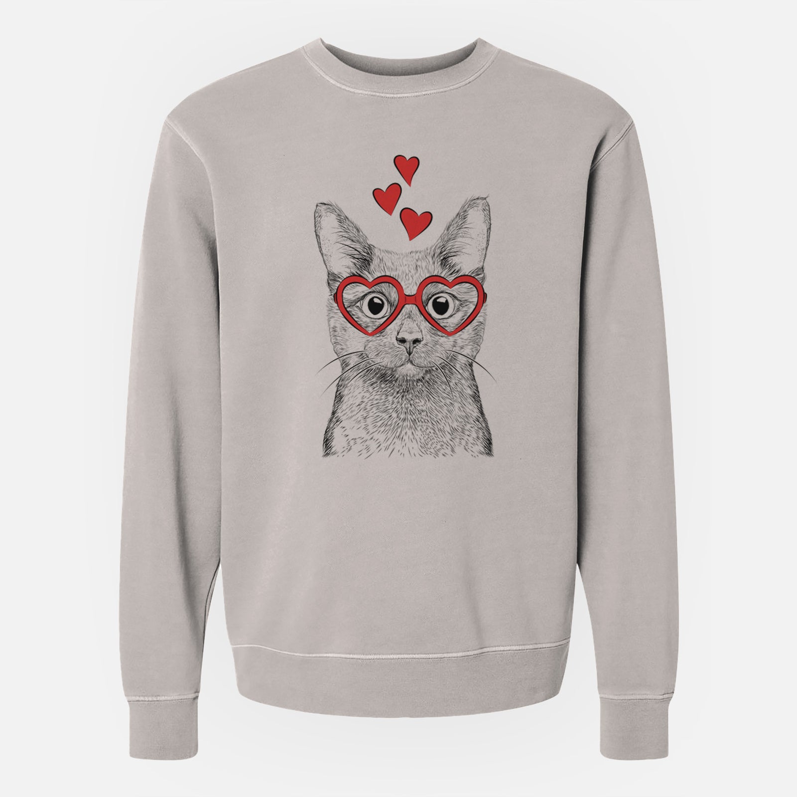 Valentine Shadow the Black Cat - Unisex Pigment Dyed Crew Sweatshirt