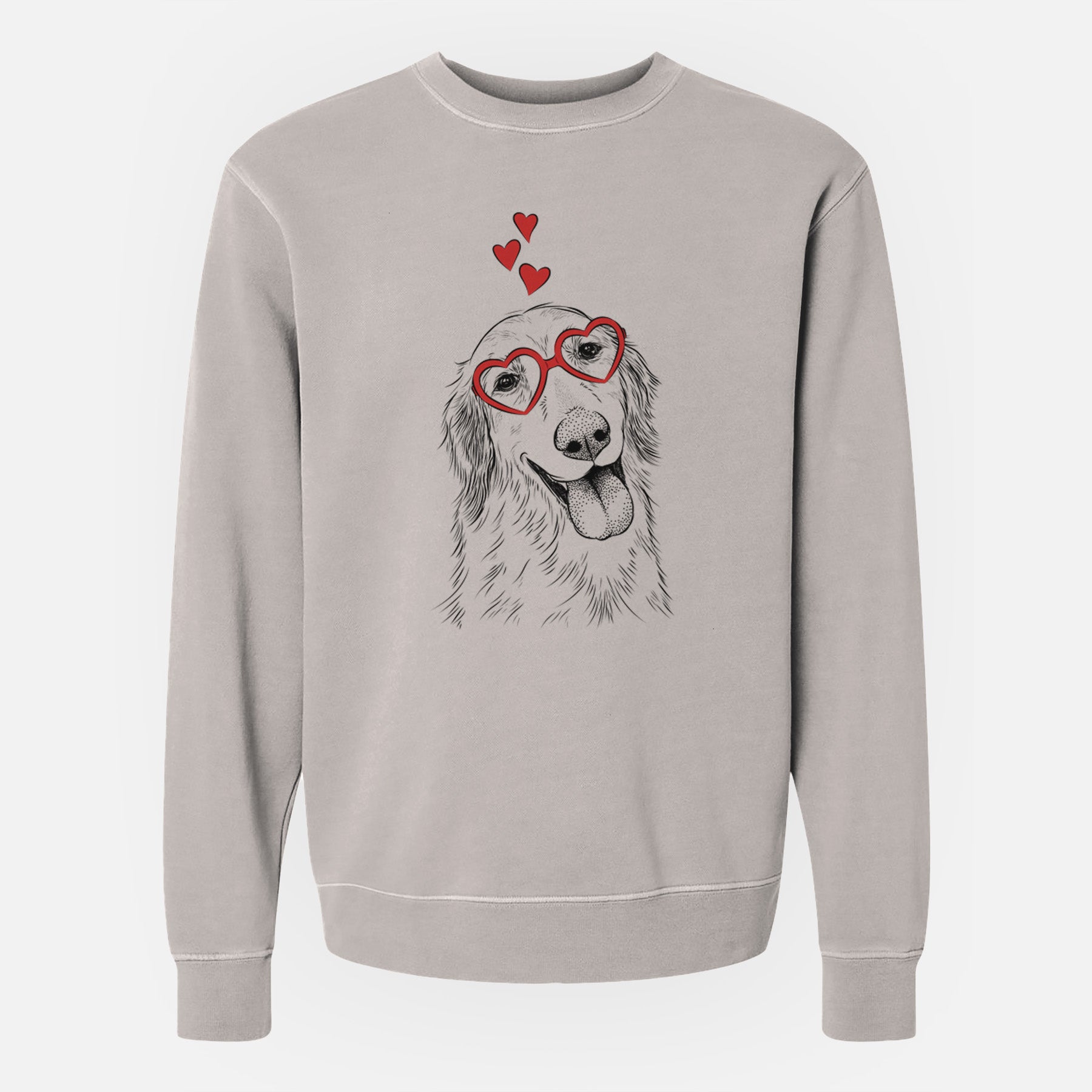 Valentine Shelby the Golden Retriever - Unisex Pigment Dyed Crew Sweatshirt