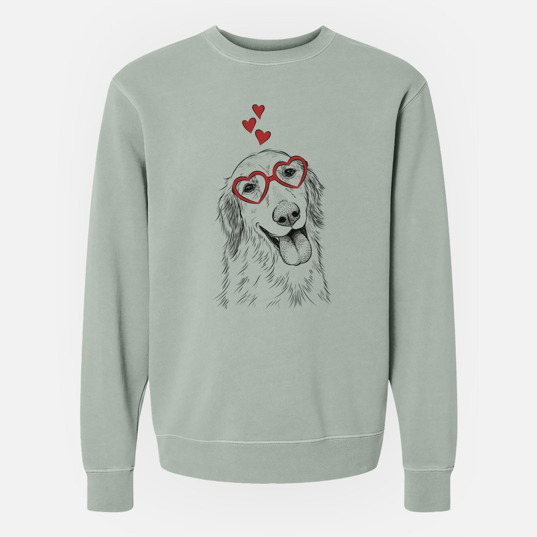 Valentine Shelby the Golden Retriever - Unisex Pigment Dyed Crew Sweatshirt