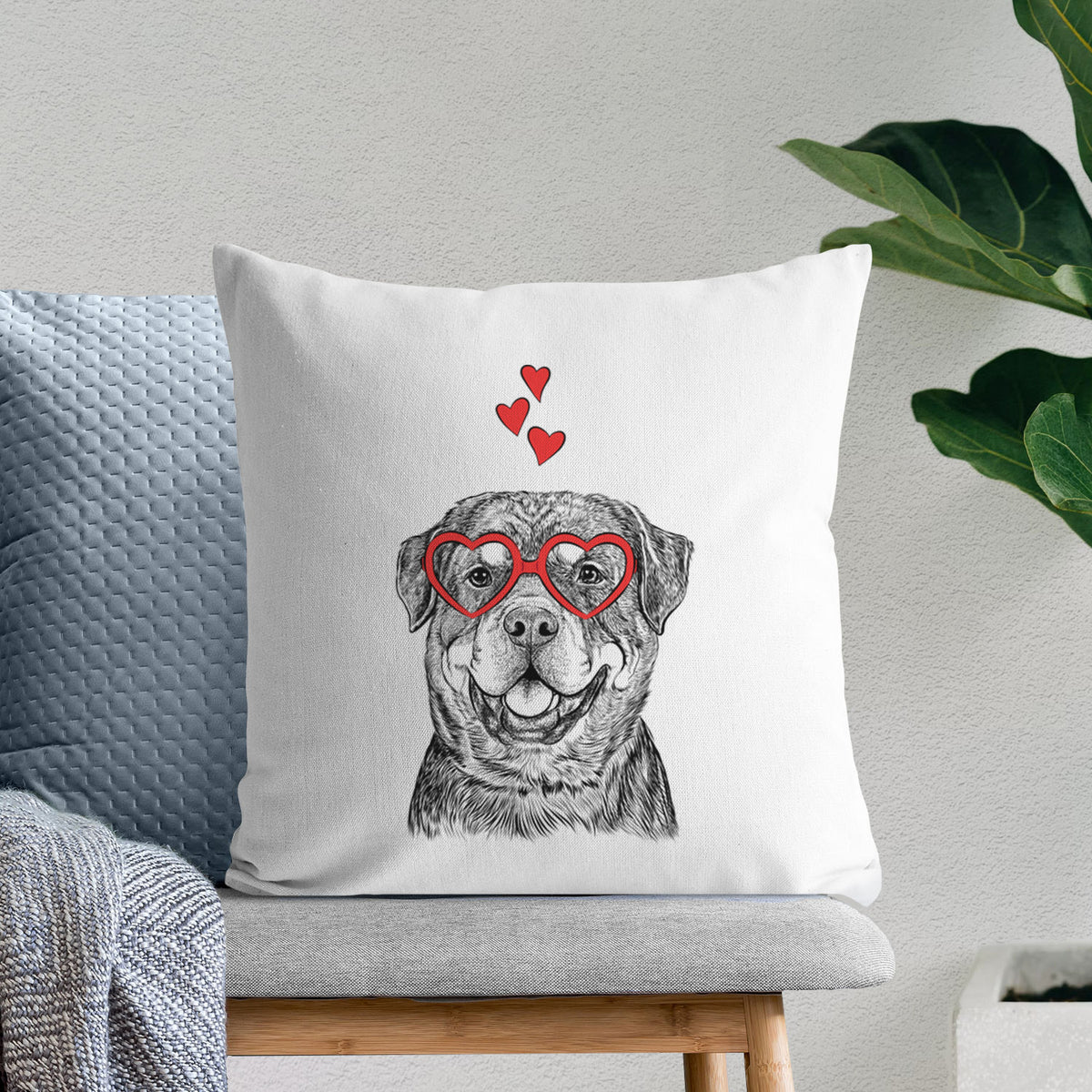 Sig the Rottweiler - Throw Pillow Cover