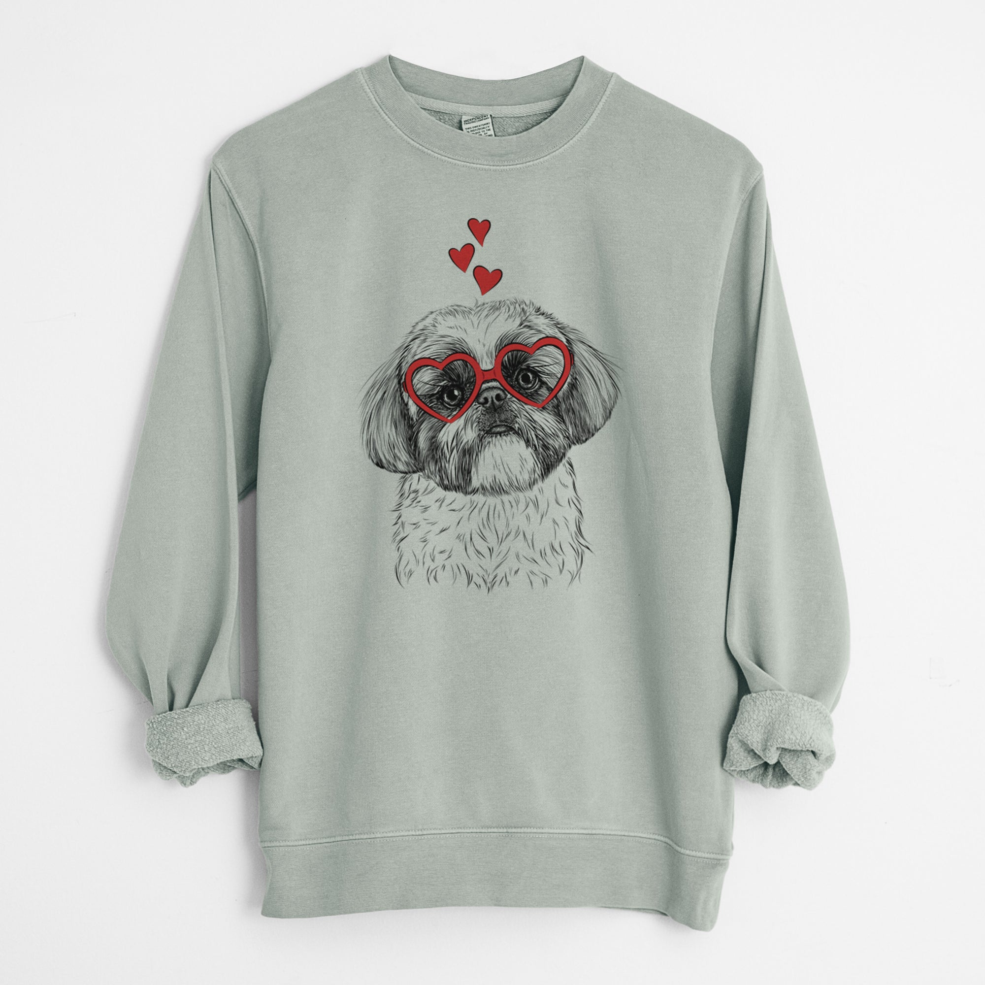 Valentine Simon the Shih Tzu - Unisex Pigment Dyed Crew Sweatshirt