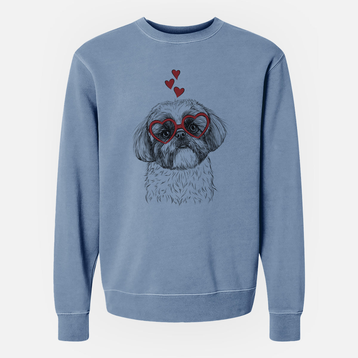 Valentine Simon the Shih Tzu - Unisex Pigment Dyed Crew Sweatshirt