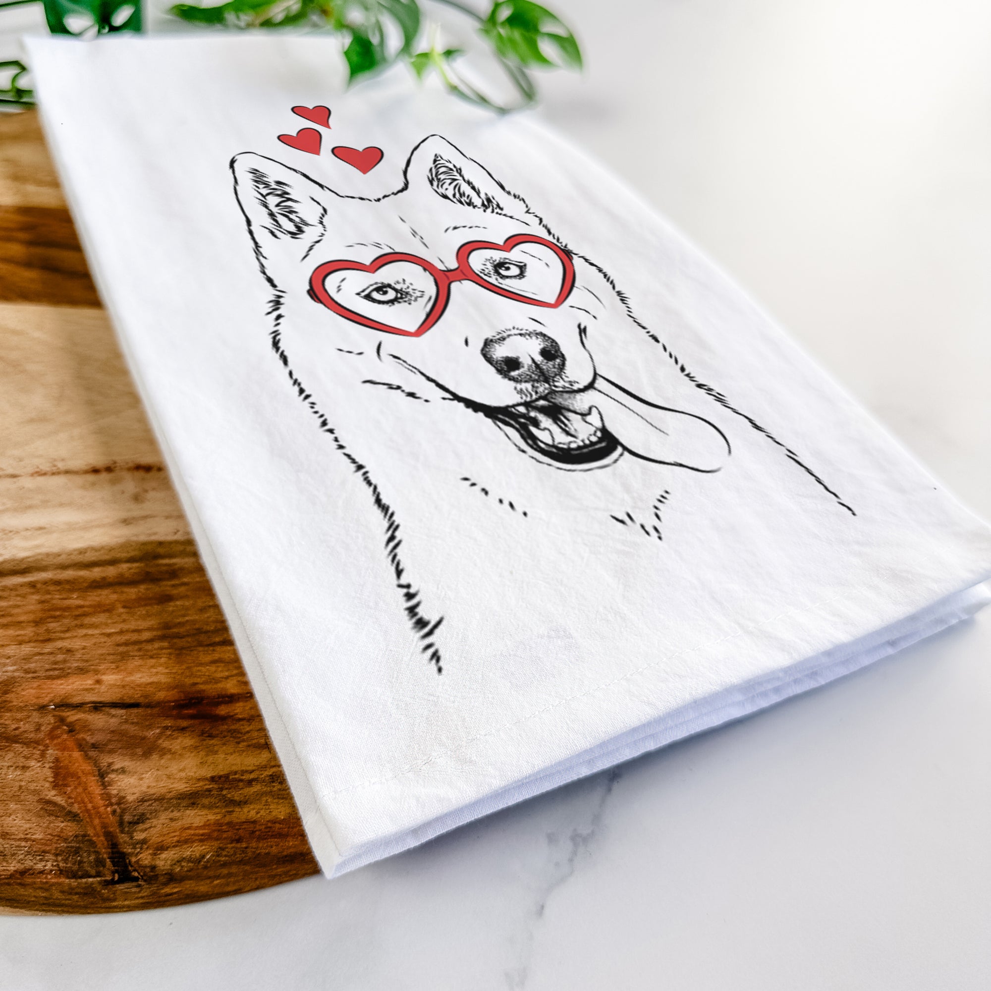 Sinatra  the Siberian Husky Tea Towel