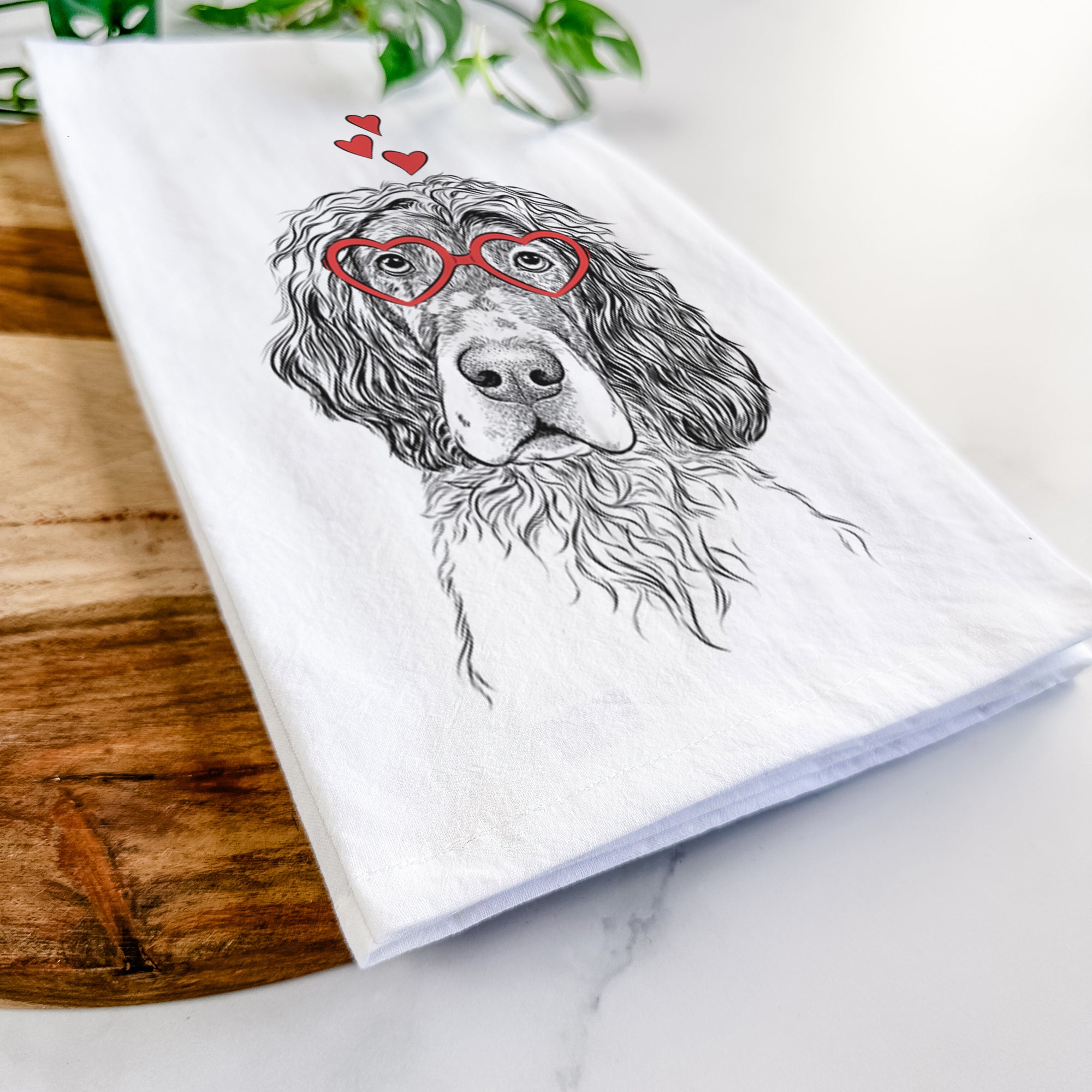 Sir Rexford the Blue Belton English Setter Tea Towel