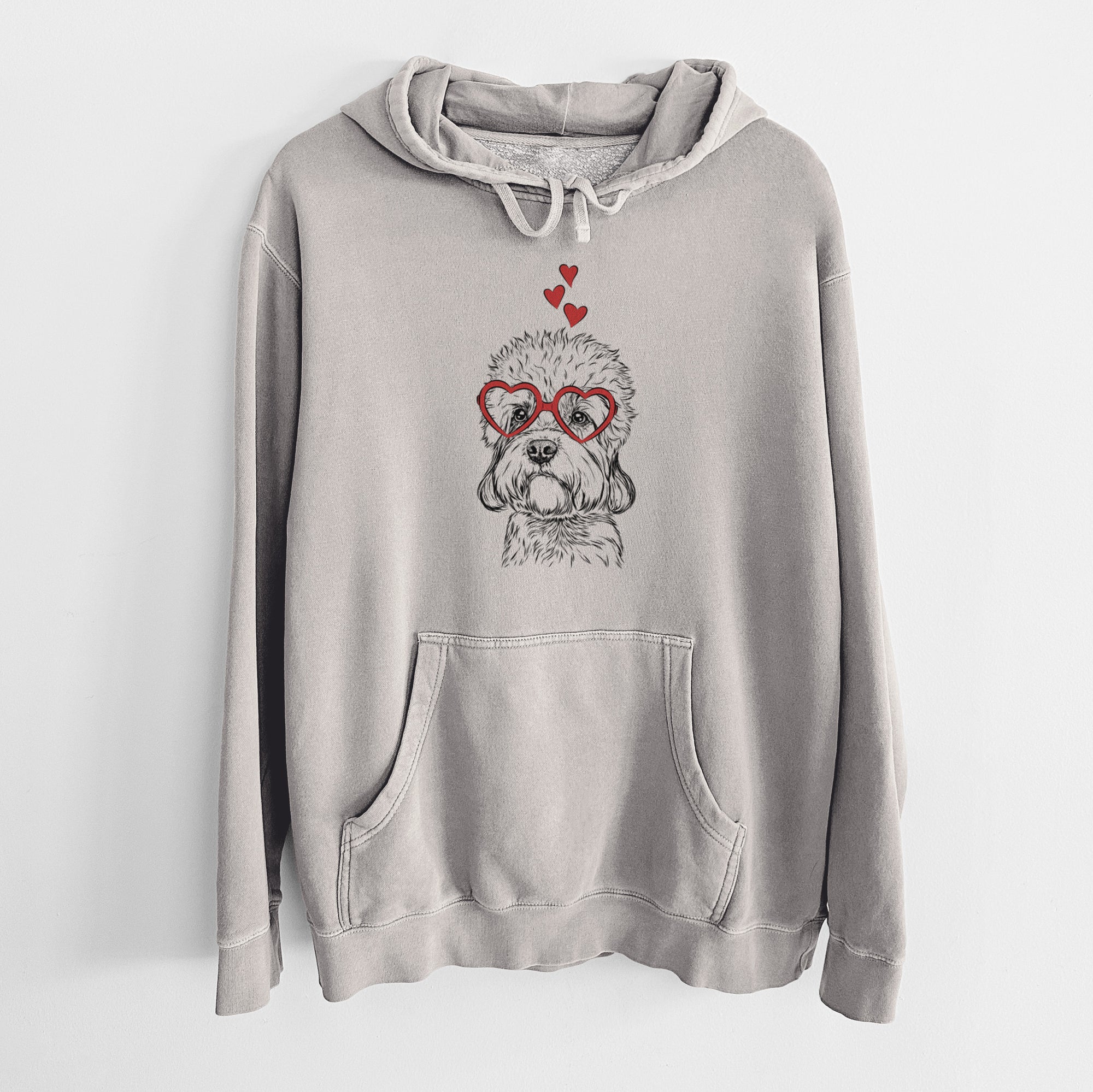 Valentine Sir Walter the Dandie Dinmont Terrier - Unisex Pigment Dyed Hoodie