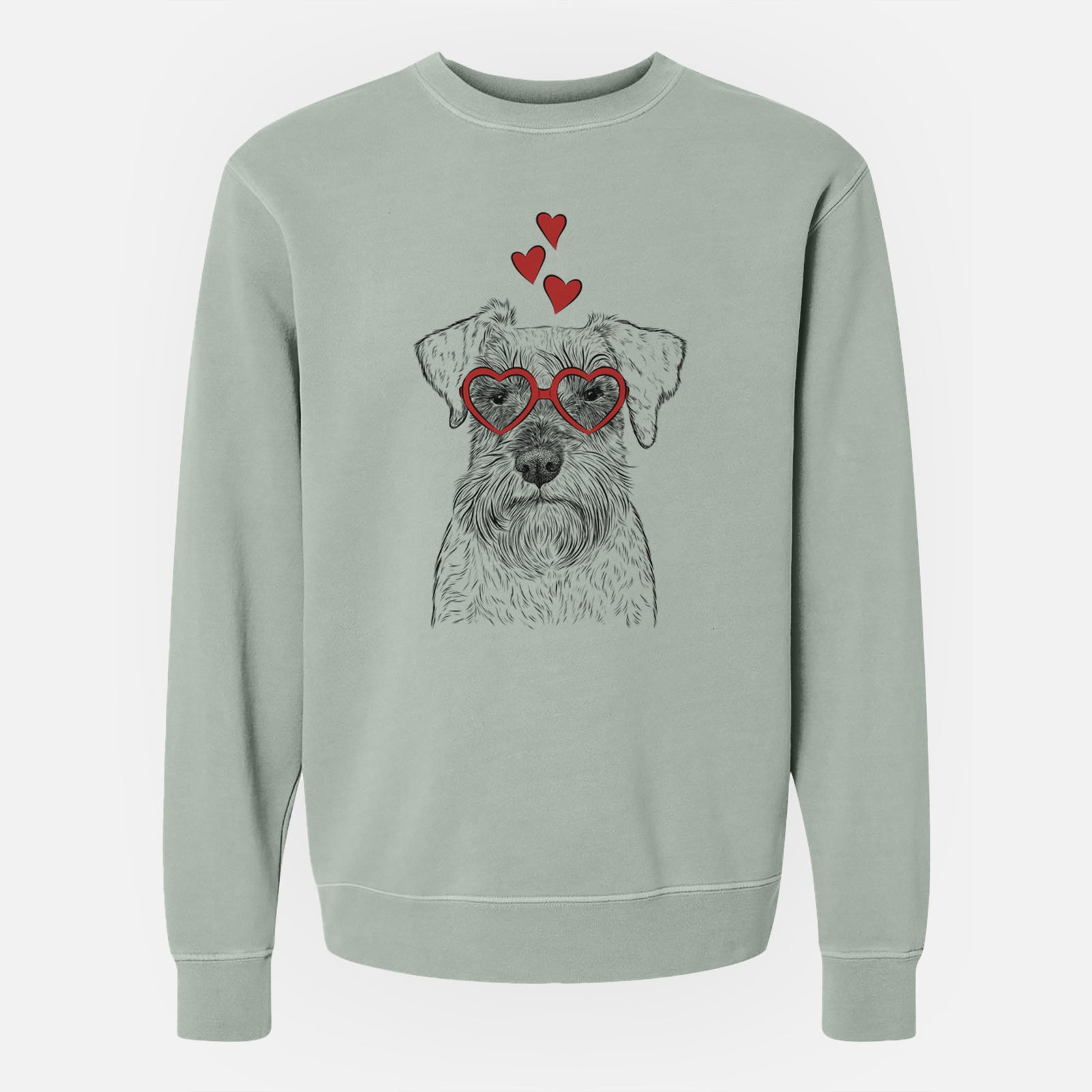 Valentine Smokey the Miniature Schnauzer - Unisex Pigment Dyed Crew Sweatshirt