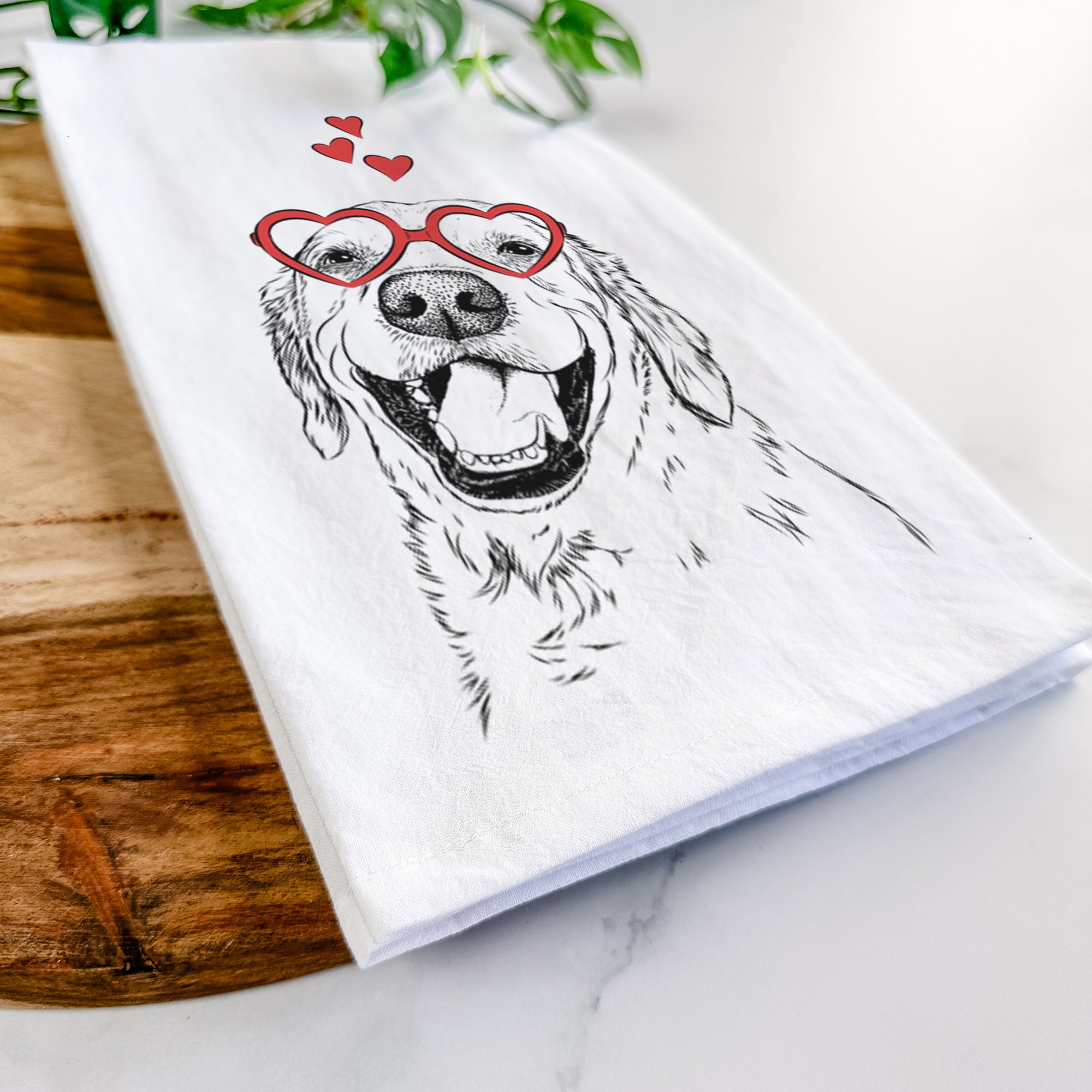 Spanky the Golden Retriever Tea Towel