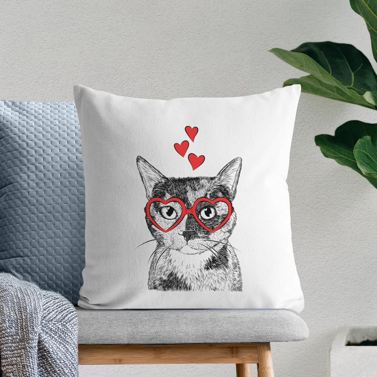 Spooky Kitty the Tortoiseshell Cat - Throw Pillow Cover