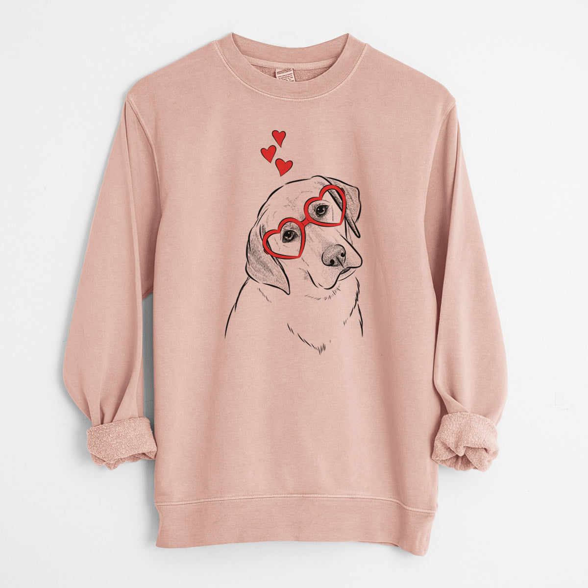 Valentine Stella the Yellow Lab - Unisex Pigment Dyed Crew Sweatshirt