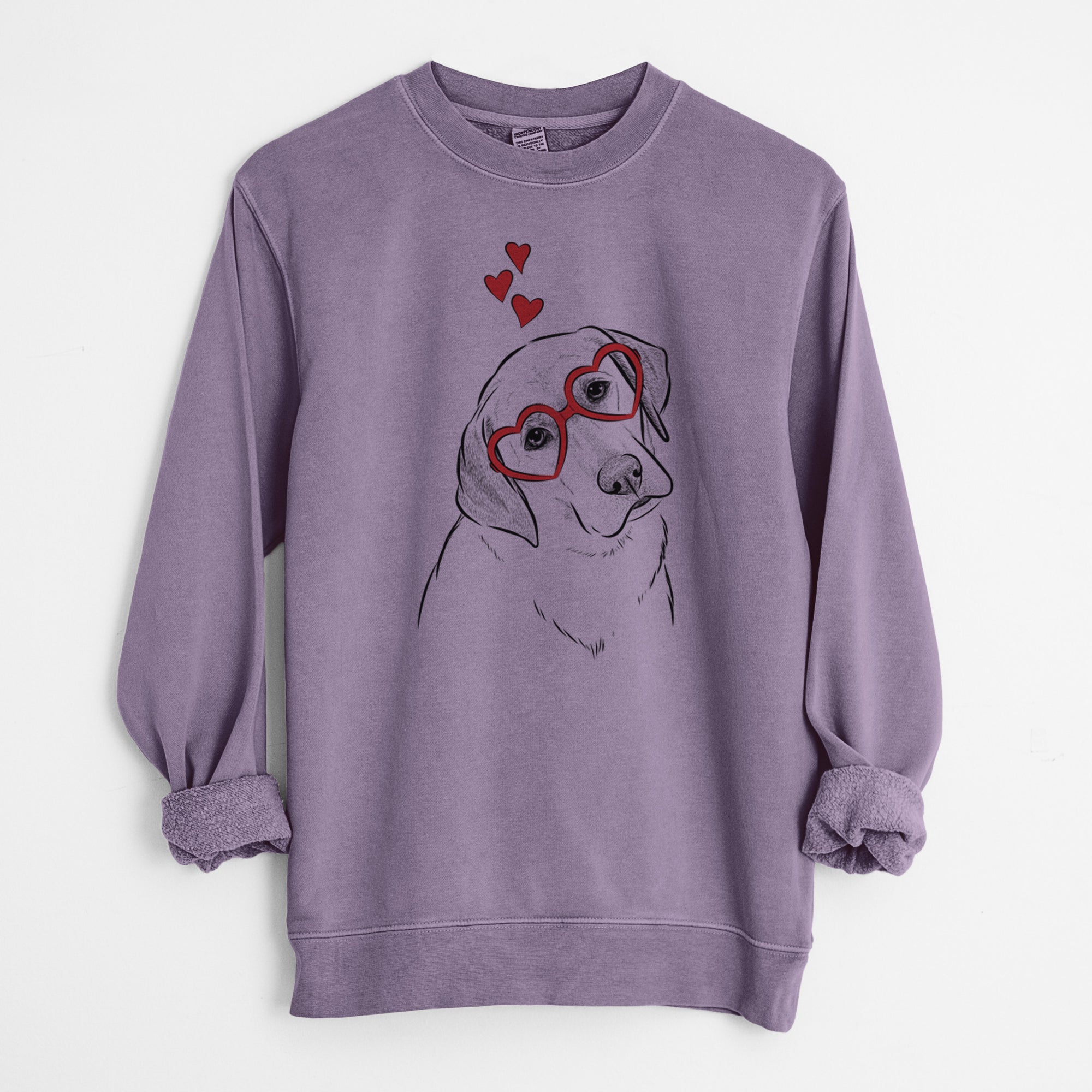 Valentine Stella the Yellow Lab - Unisex Pigment Dyed Crew Sweatshirt