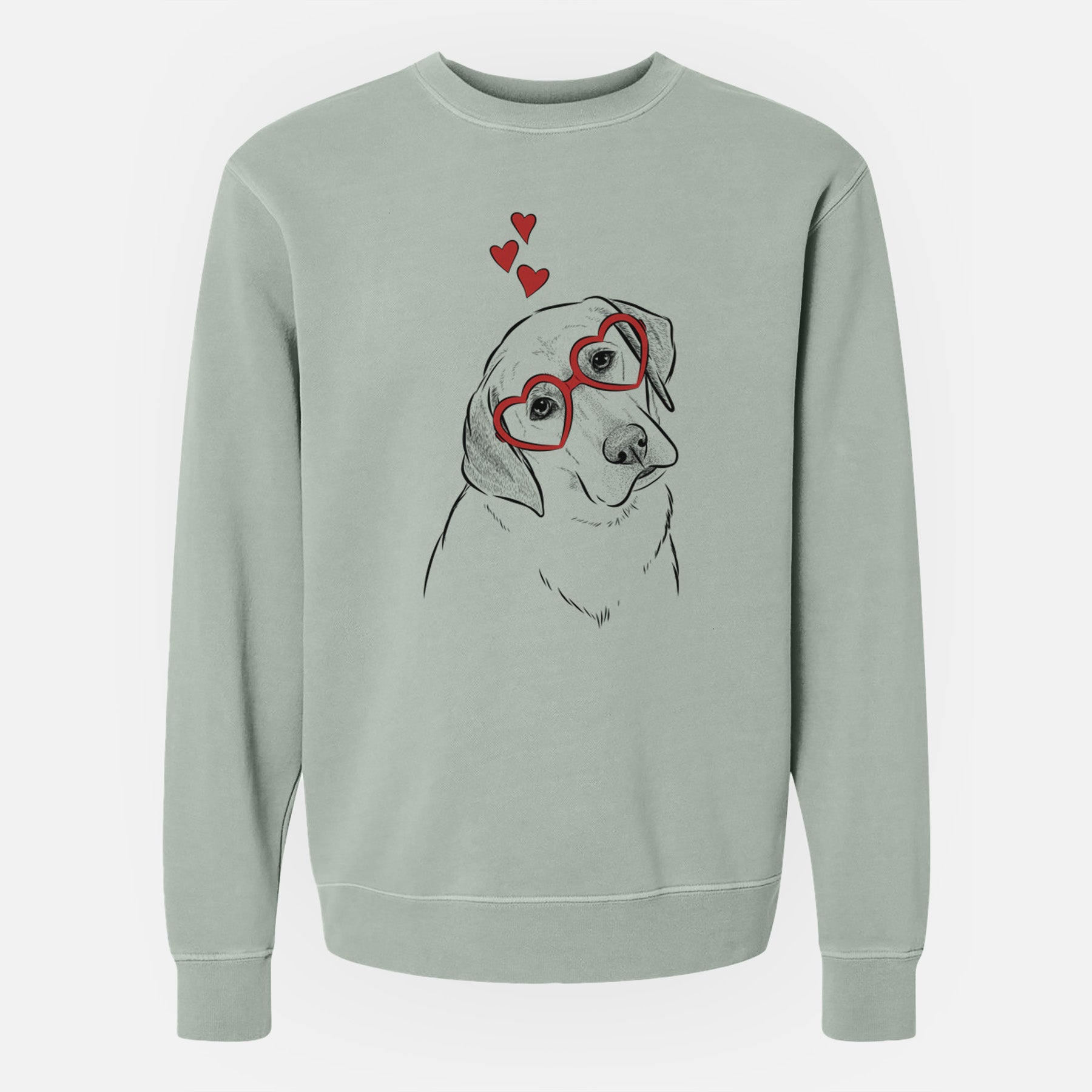 Valentine Stella the Yellow Lab - Unisex Pigment Dyed Crew Sweatshirt